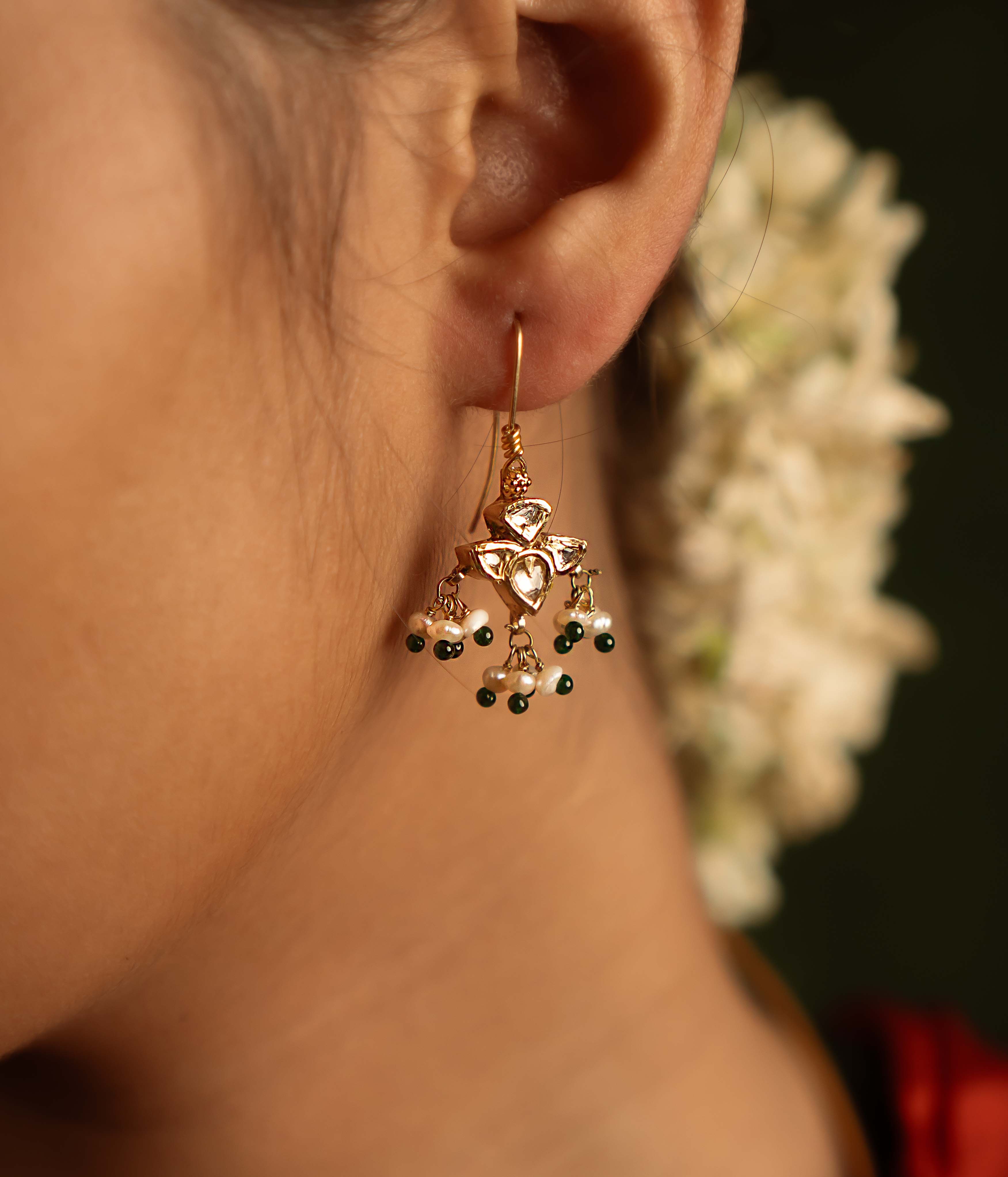 Elegant Indra Earrings in Sterling Silver and 18ct Gold Plated Finish
