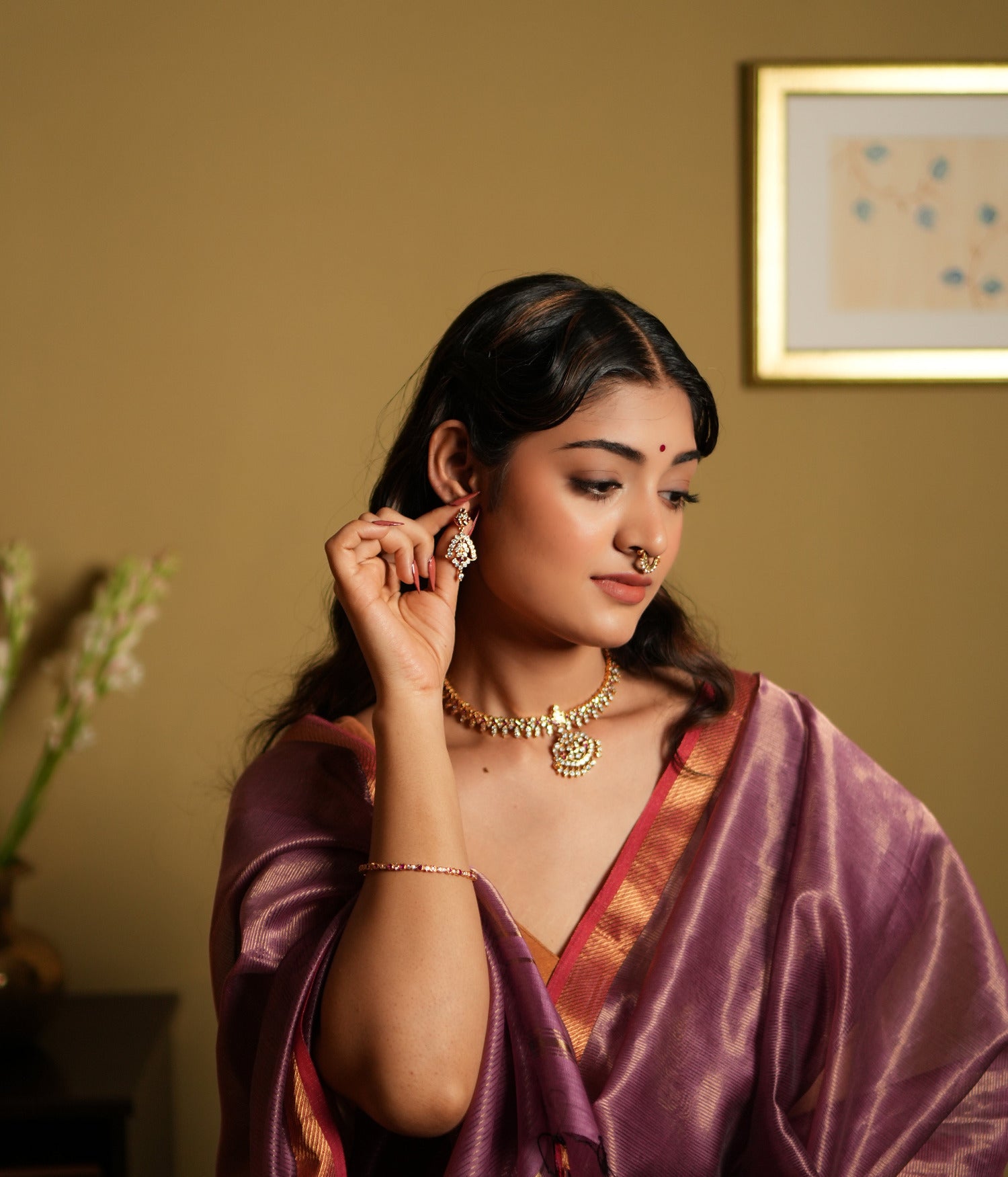 Elegant and timeless pink stone earrings by DivasMantra