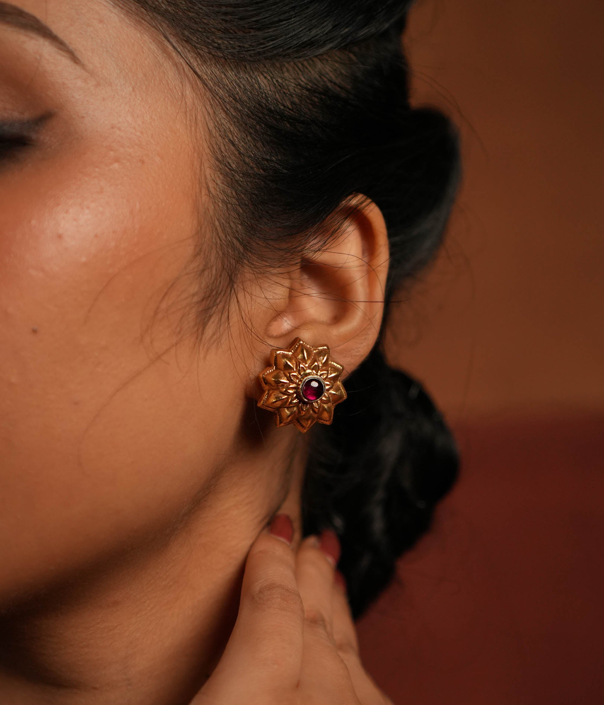 Handcrafted 92.5 silver earrings with 22ct gold plating