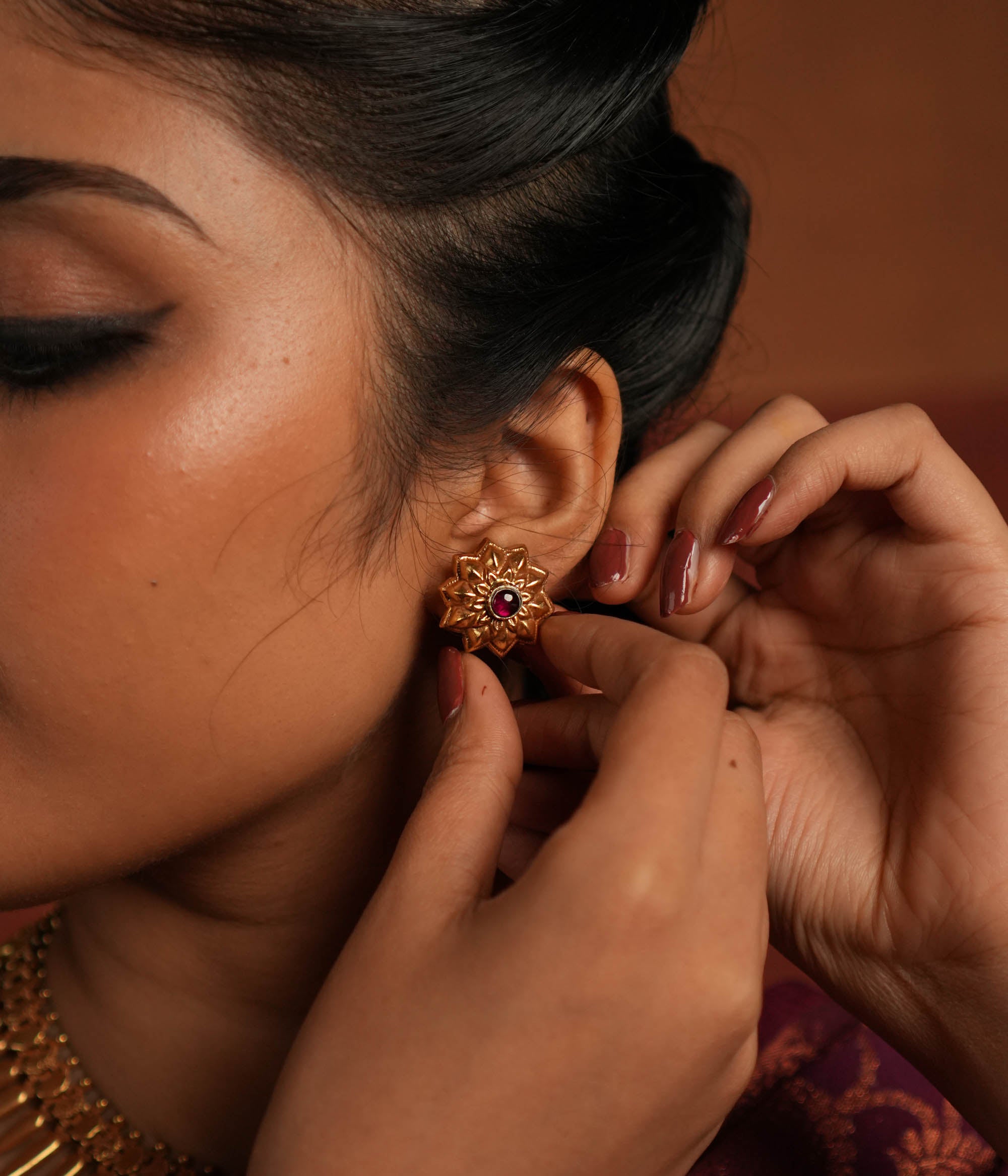 Traditional screw fastening earrings from DivasMantra