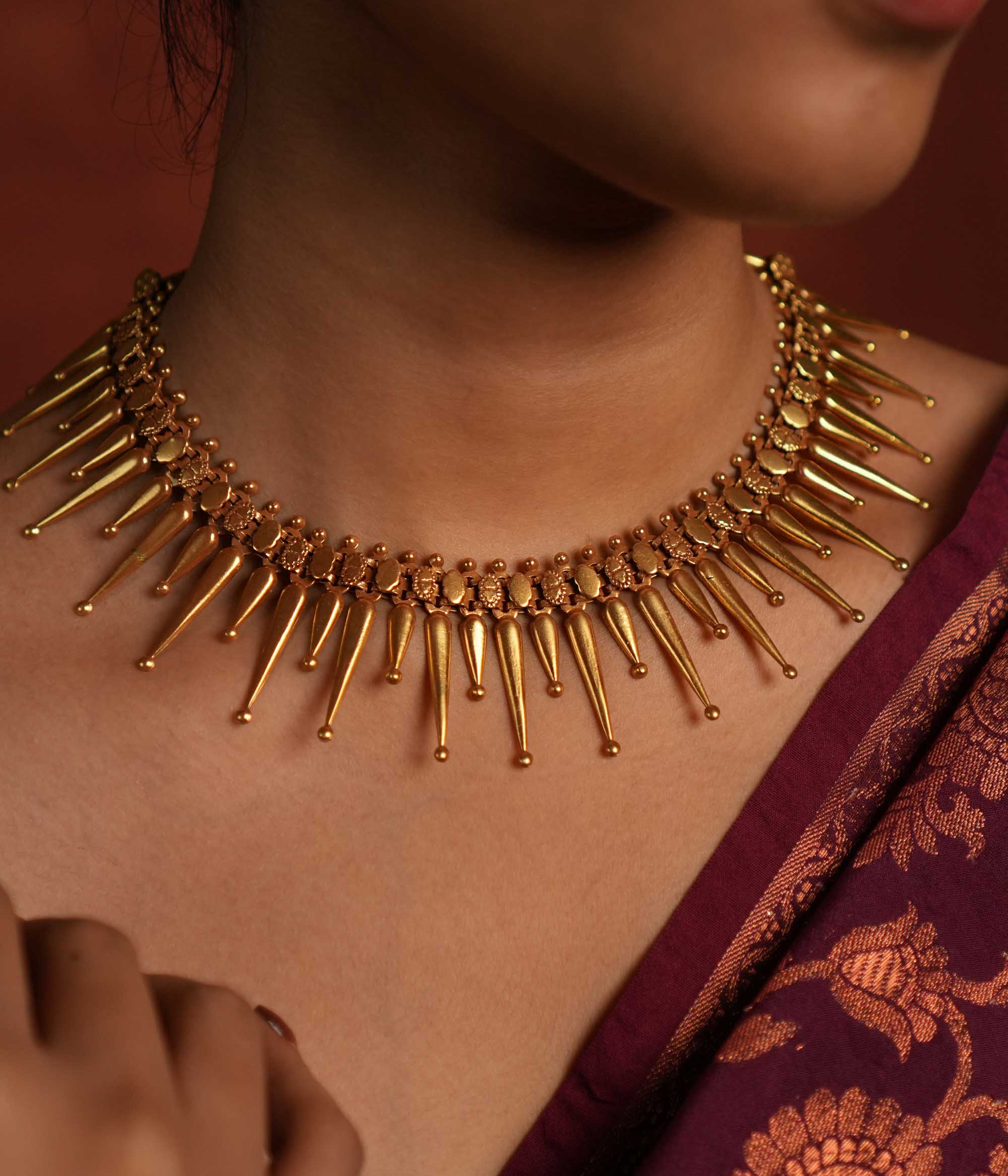 Aaliyah Necklace paired with Aaliyah Earrings for a complete look