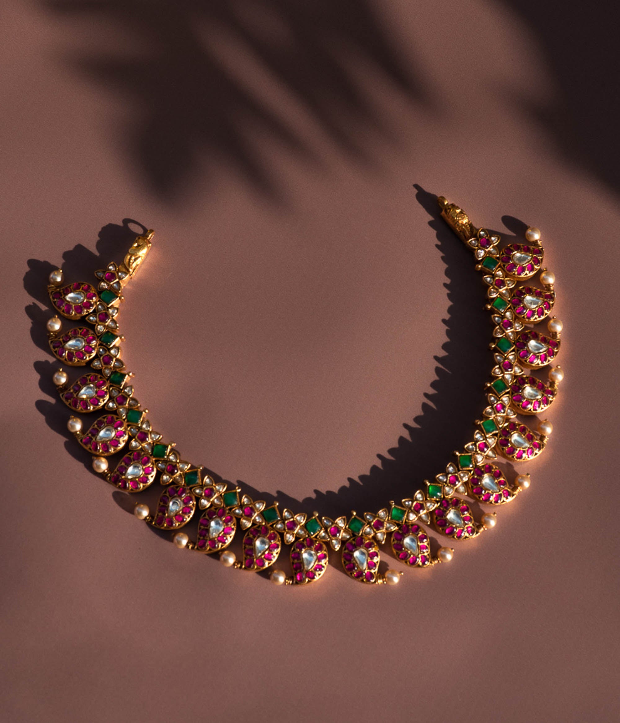 DivasMantra Aaradhana Mango Necklace – Classic temple-inspired design