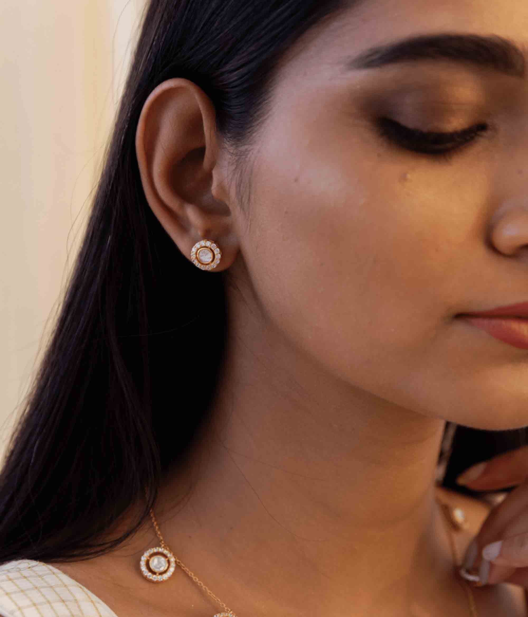 Aivaa Moissonite Polki Earrings
