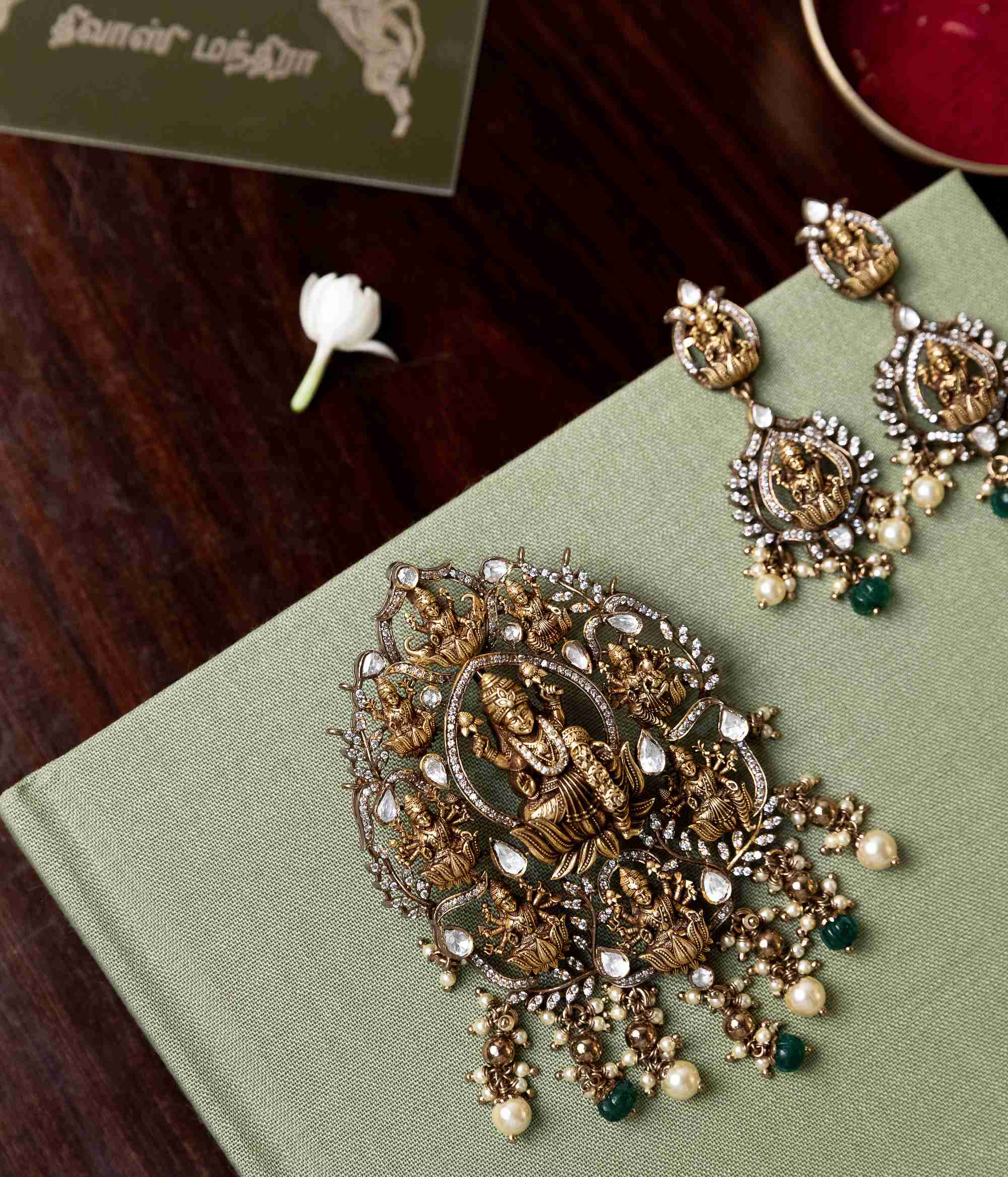 DivasMantra antique silver pendant for women,Akshara Victorian pendant