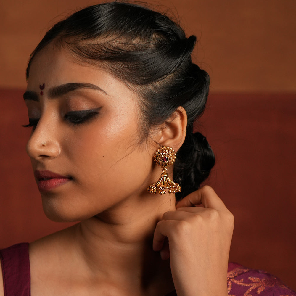 Alani earrings handmade in 92.5 silver with red spinel stones