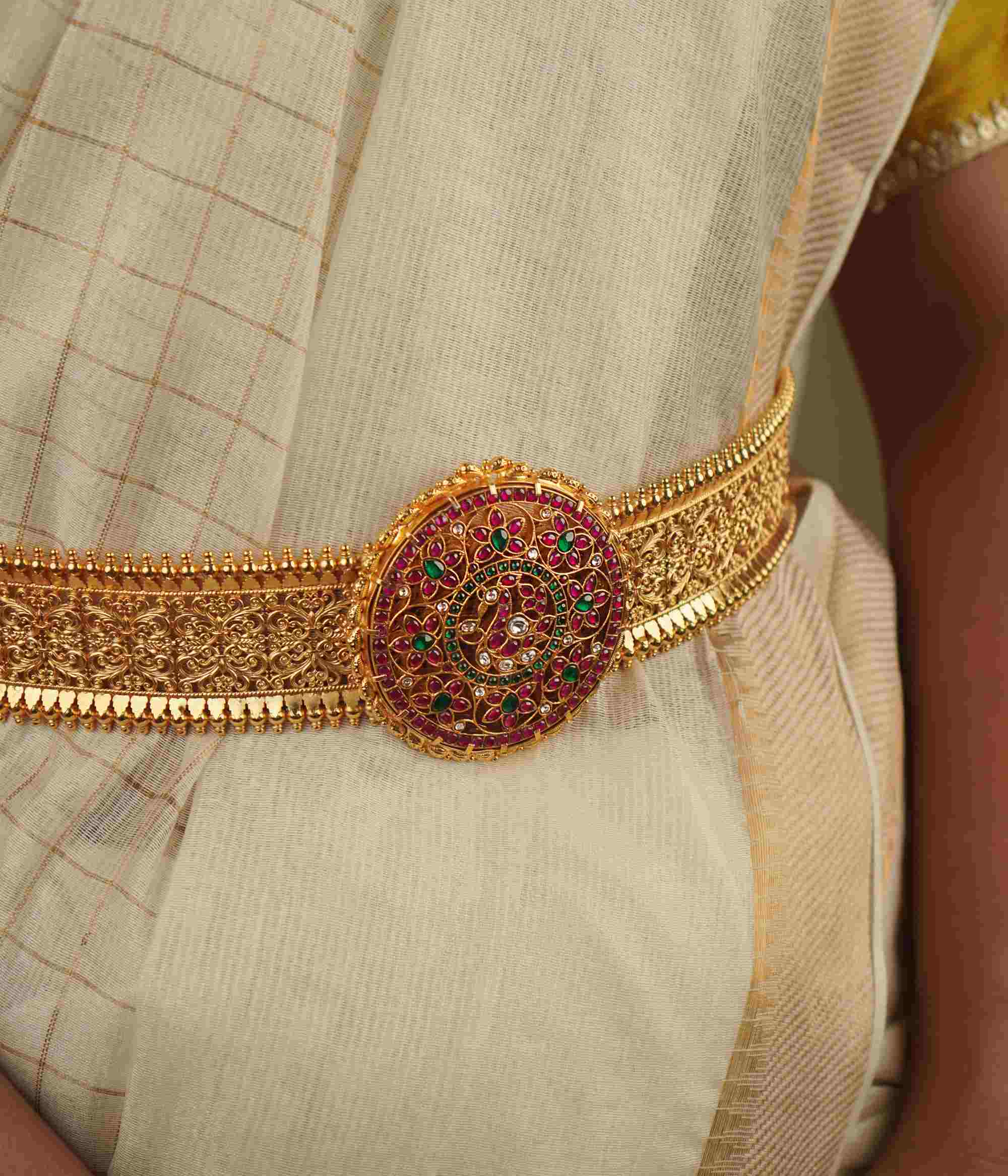 92.5 silver hip chain for sarees and bridal lehengas