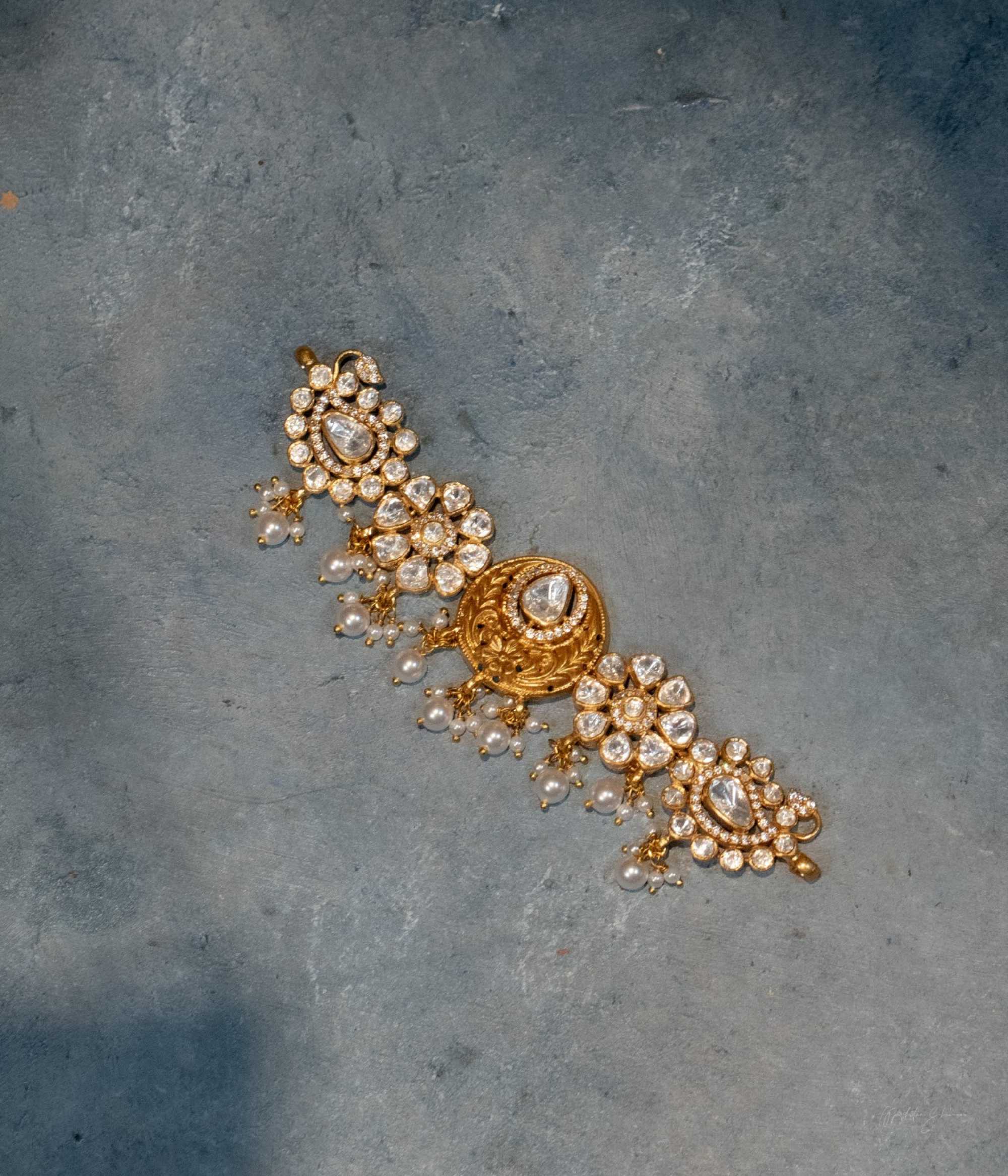 Amu Polki Choker,Gold plated silver choker handcrafted in Chennai