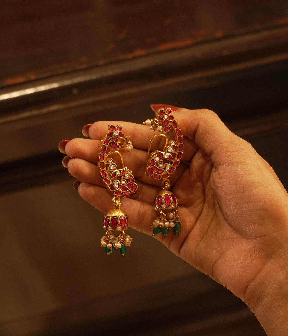 Traditional oxidized silver earrings for weddings and festivals