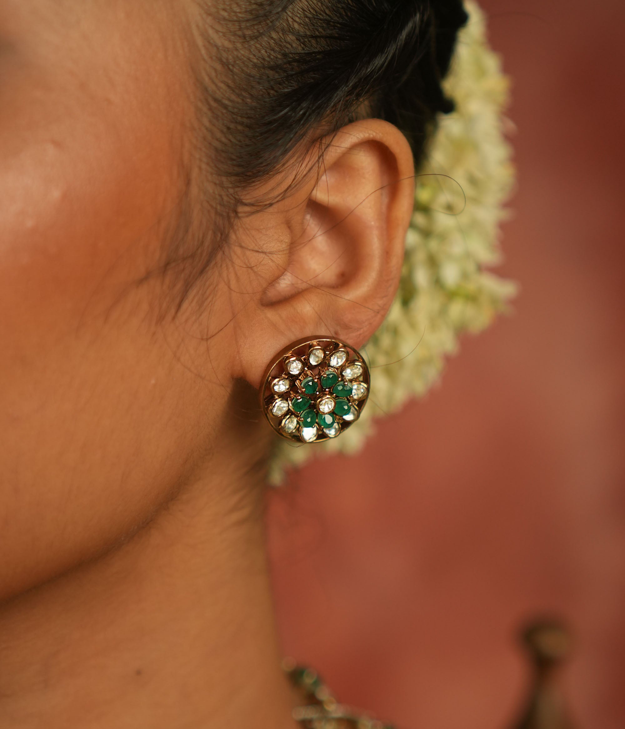 Antique gold plated Victorian finish earrings