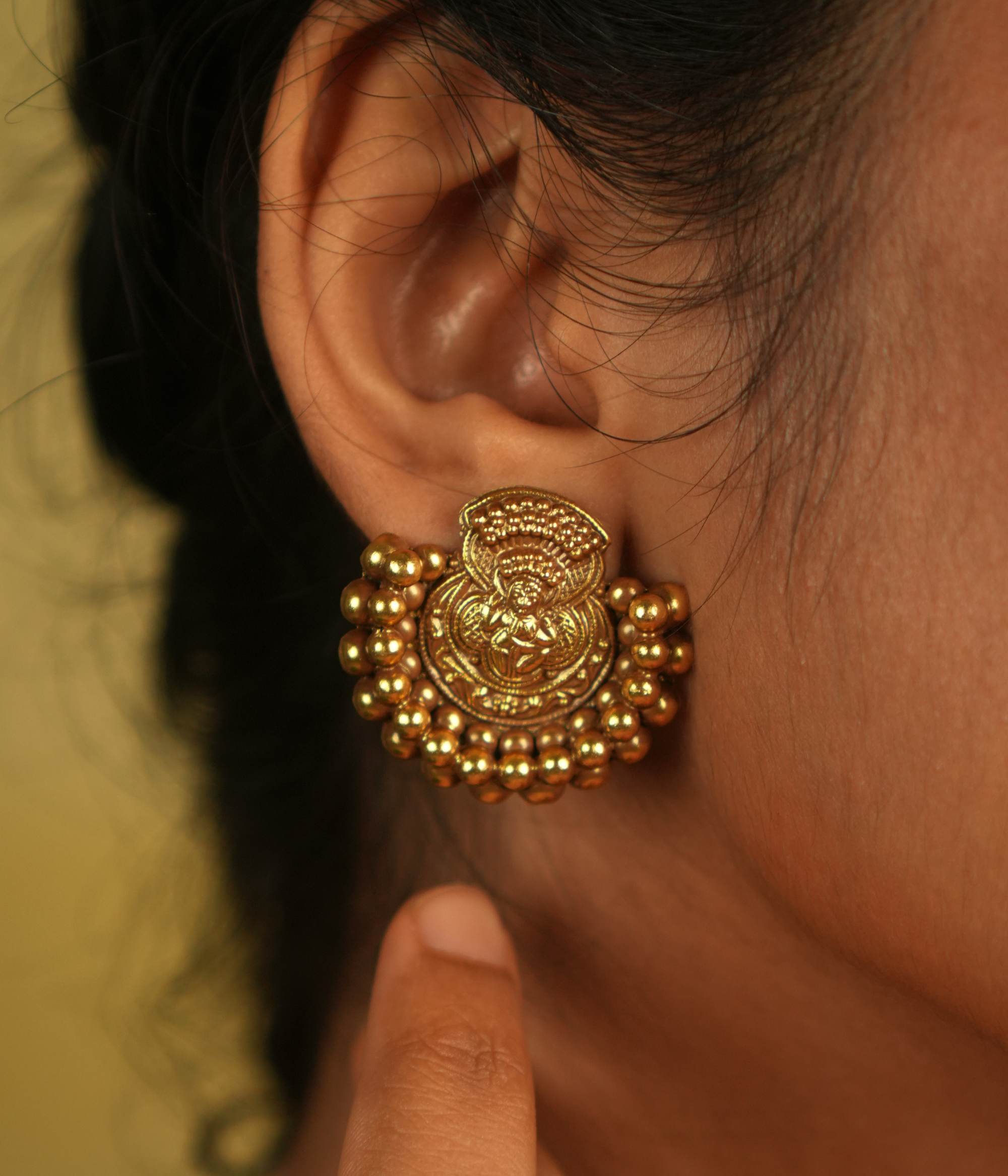 Traditional silver earrings handcrafted in India