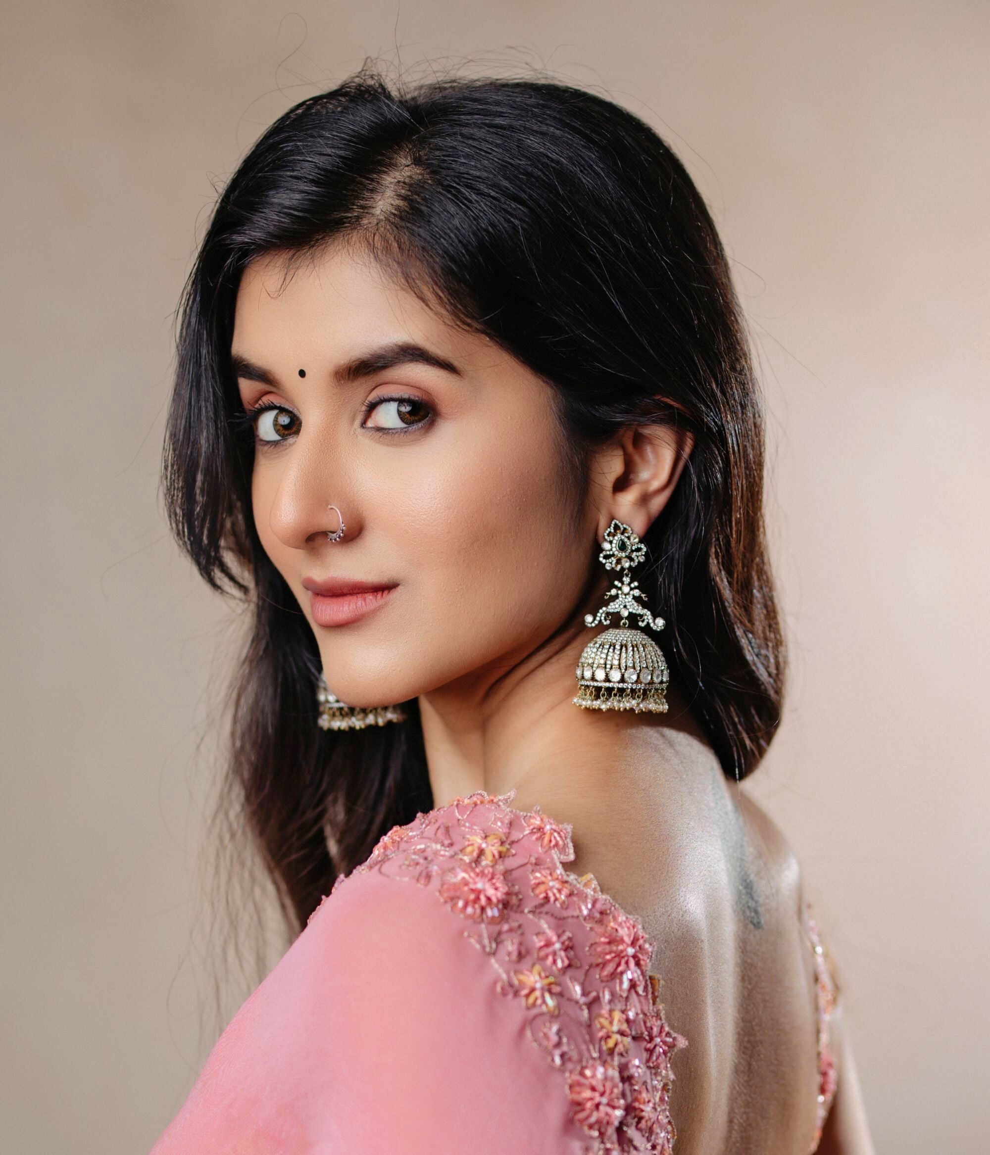 Traditional Victorian finish earrings for women,Elegant 92.5 silver earrings with CZ and hydro pearls