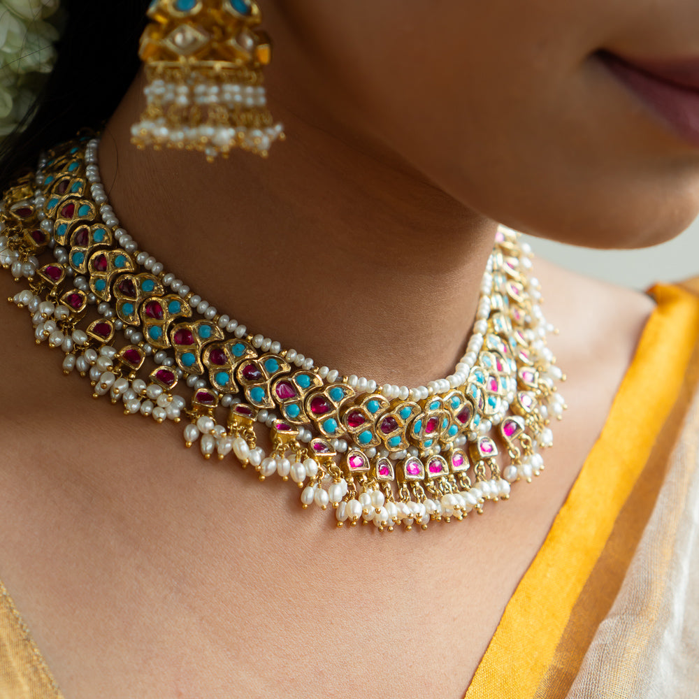 92.5 Sterling Silver Arya Necklace Gold Plated