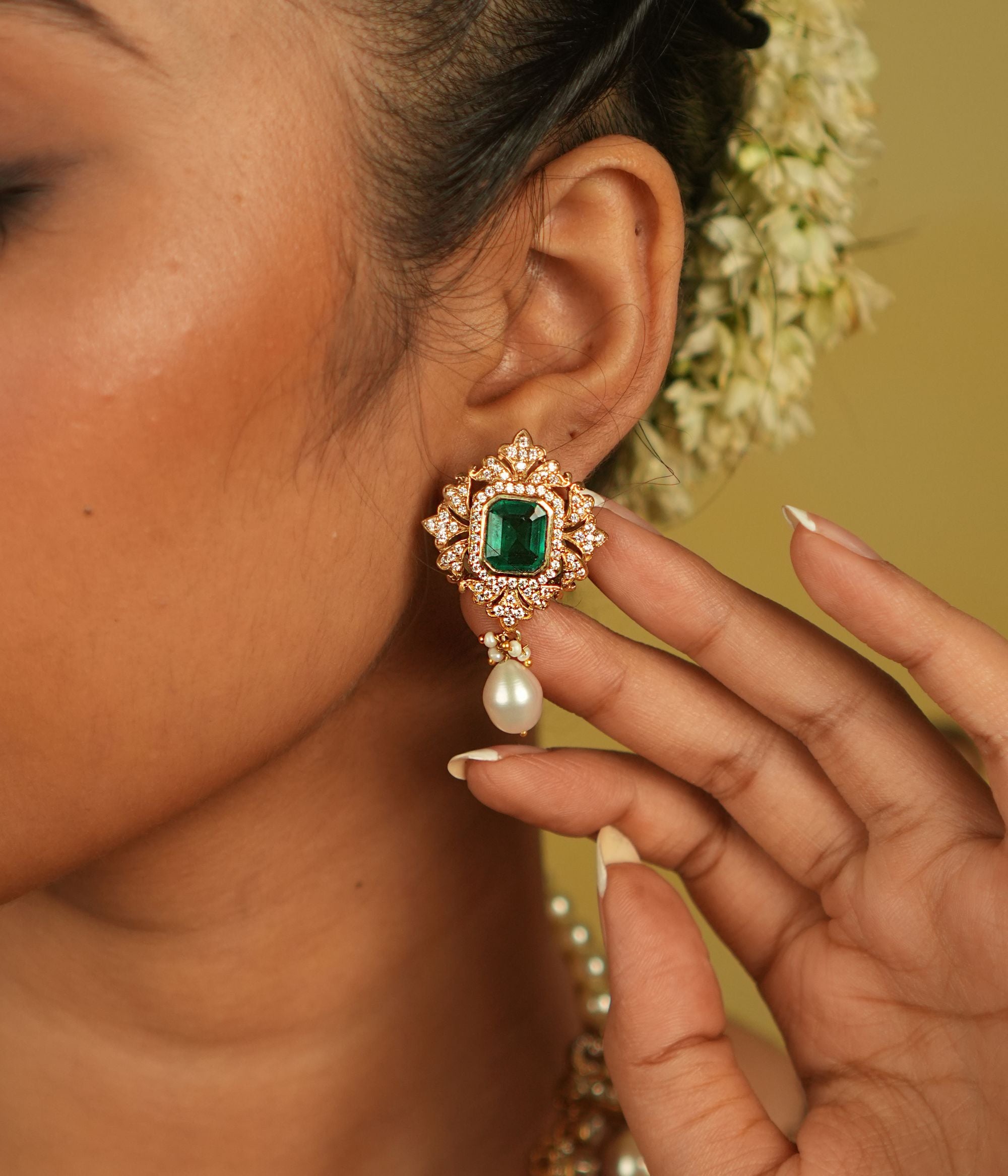 Handcrafted silver screw-back earrings with Victorian detailing