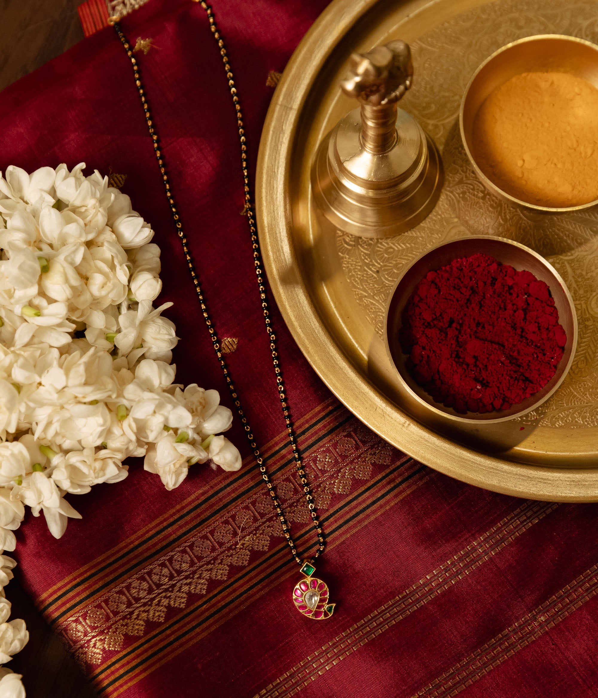 Elegant traditional gold-plated kundan mangalsutra by DivasMantra