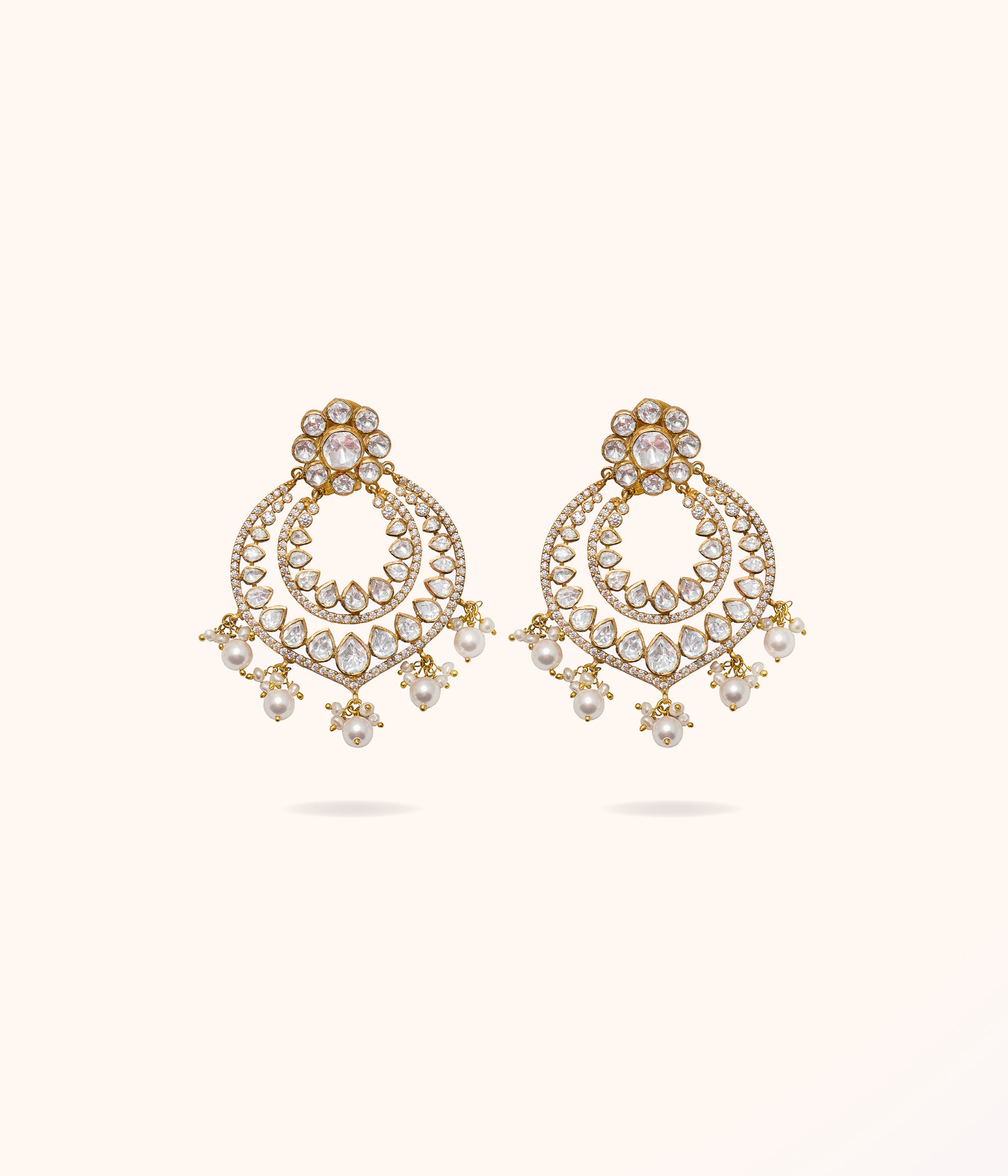 Handmade ethnic silver chandbali earrings by DivasMantra