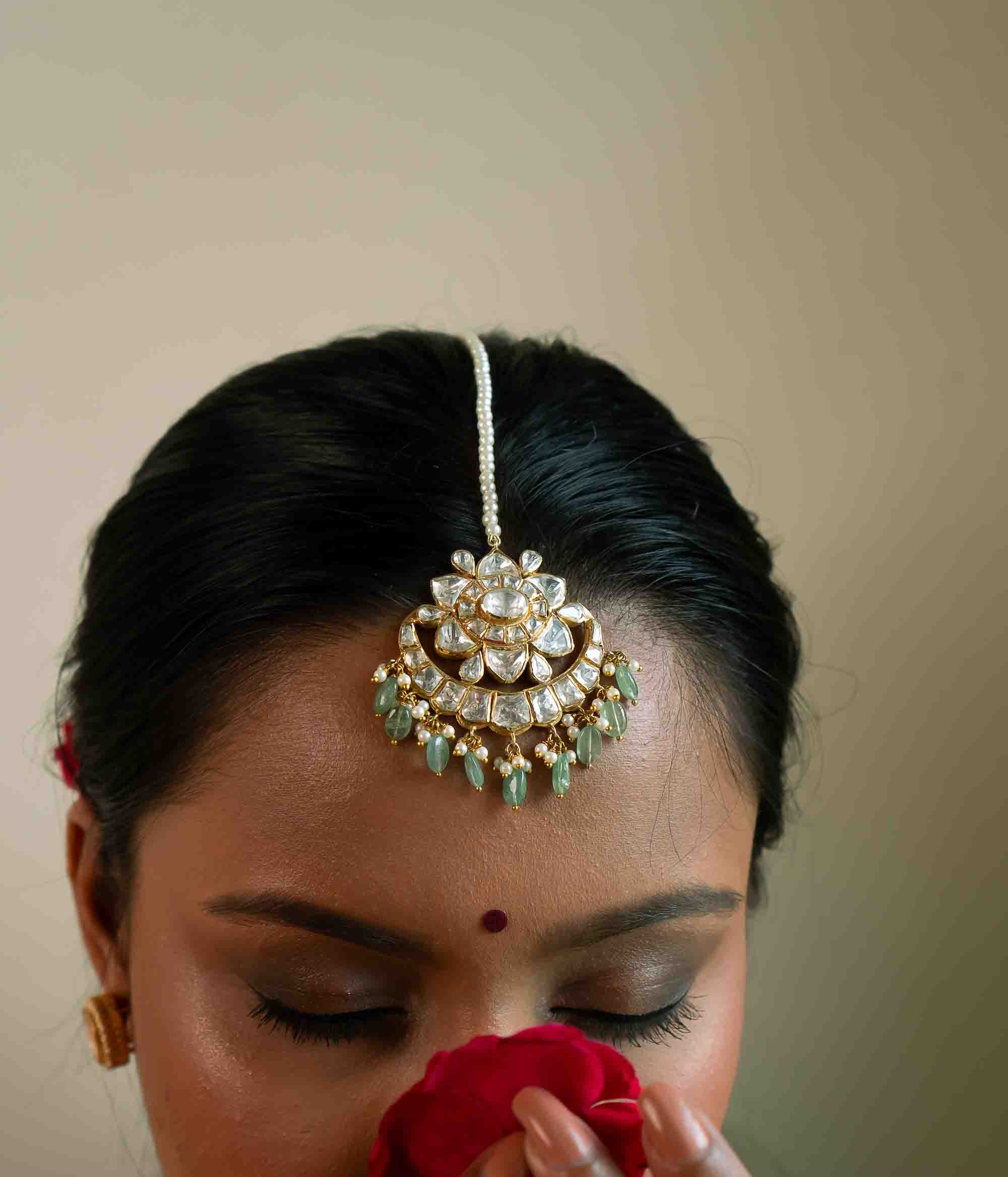 Handcrafted ethnic earrings in 92.5 silver with crescent moon design