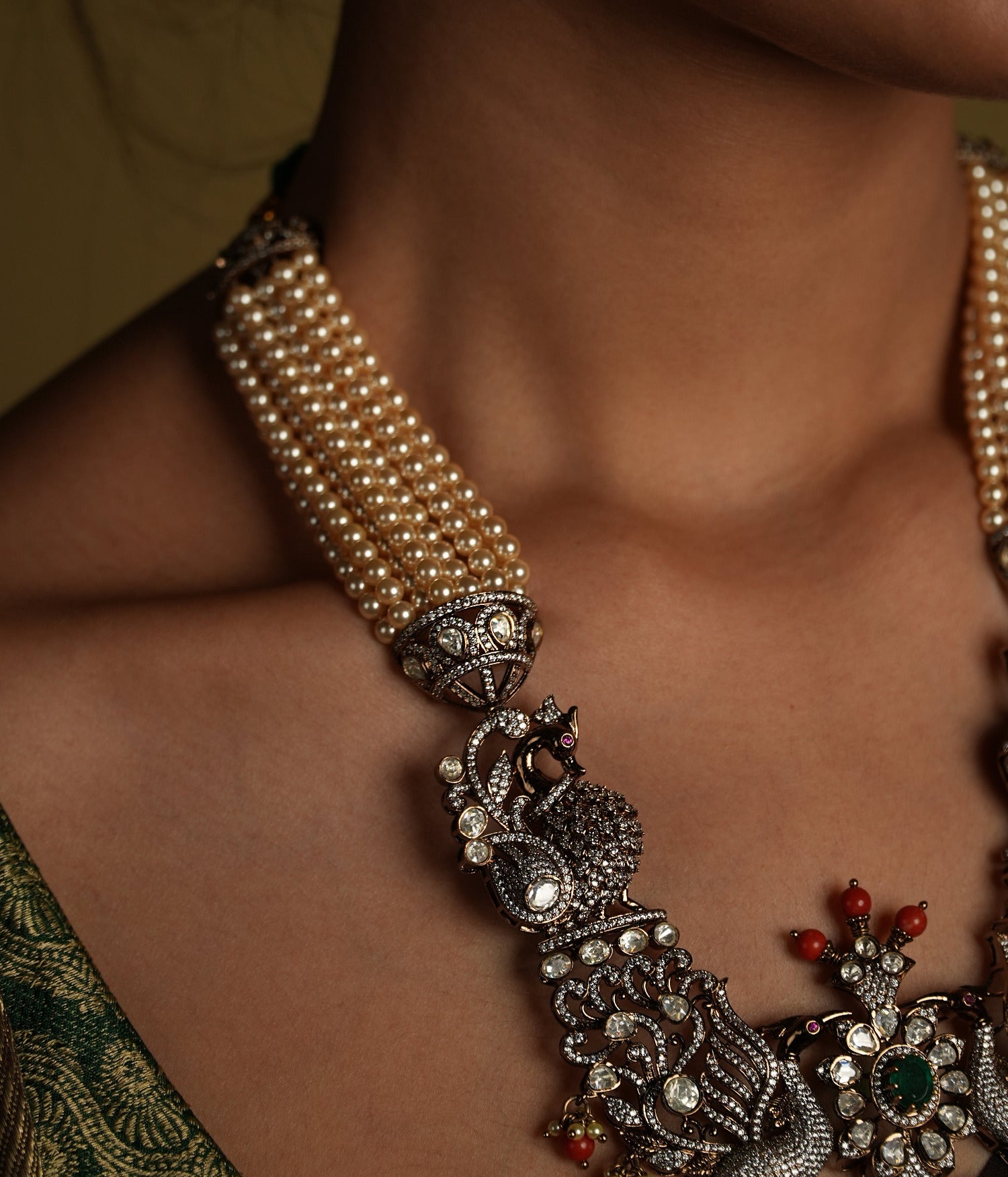 Elegant Baidehi Necklace with Victorian Finish and Polki Detailing