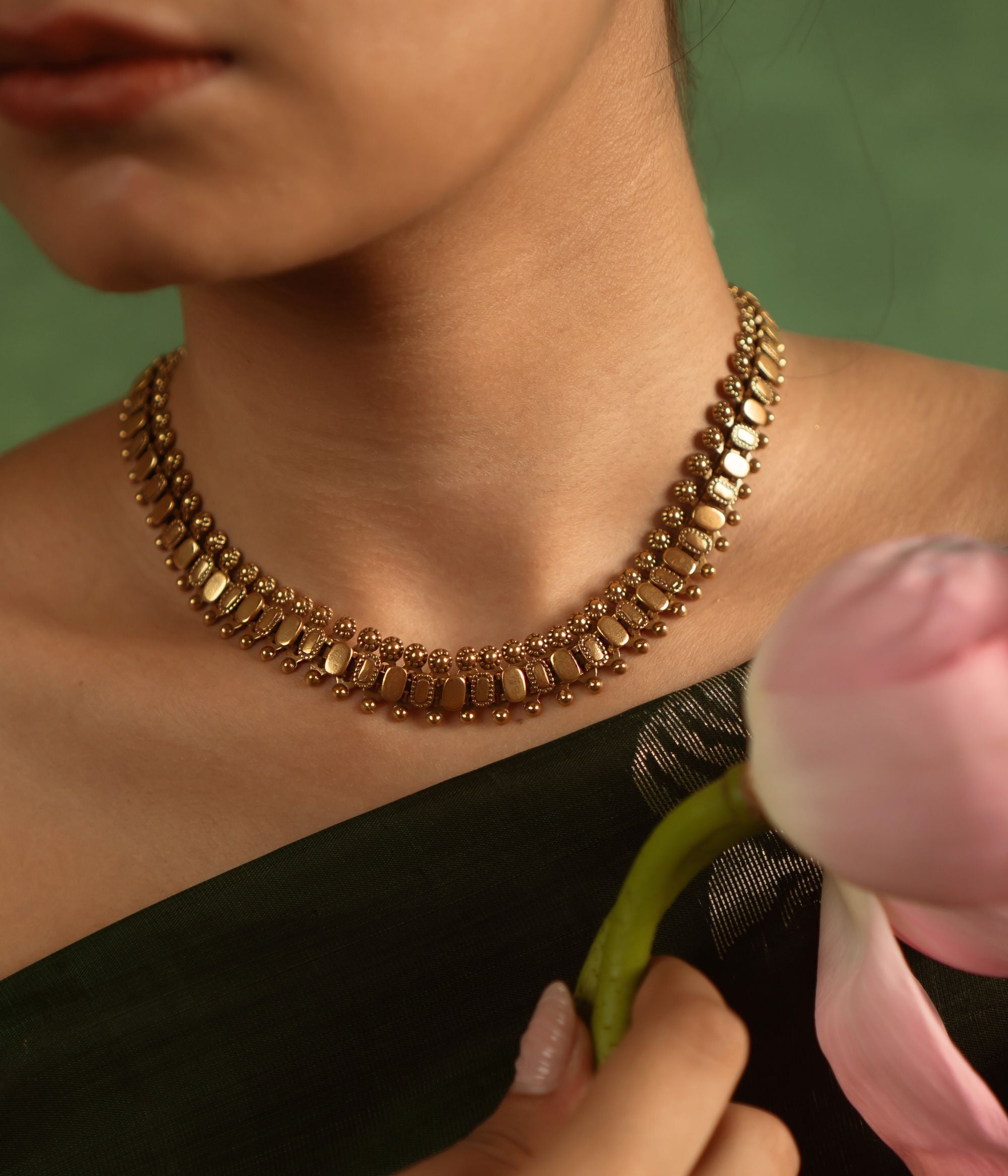 Traditional Indian necklace handmade in Chennai