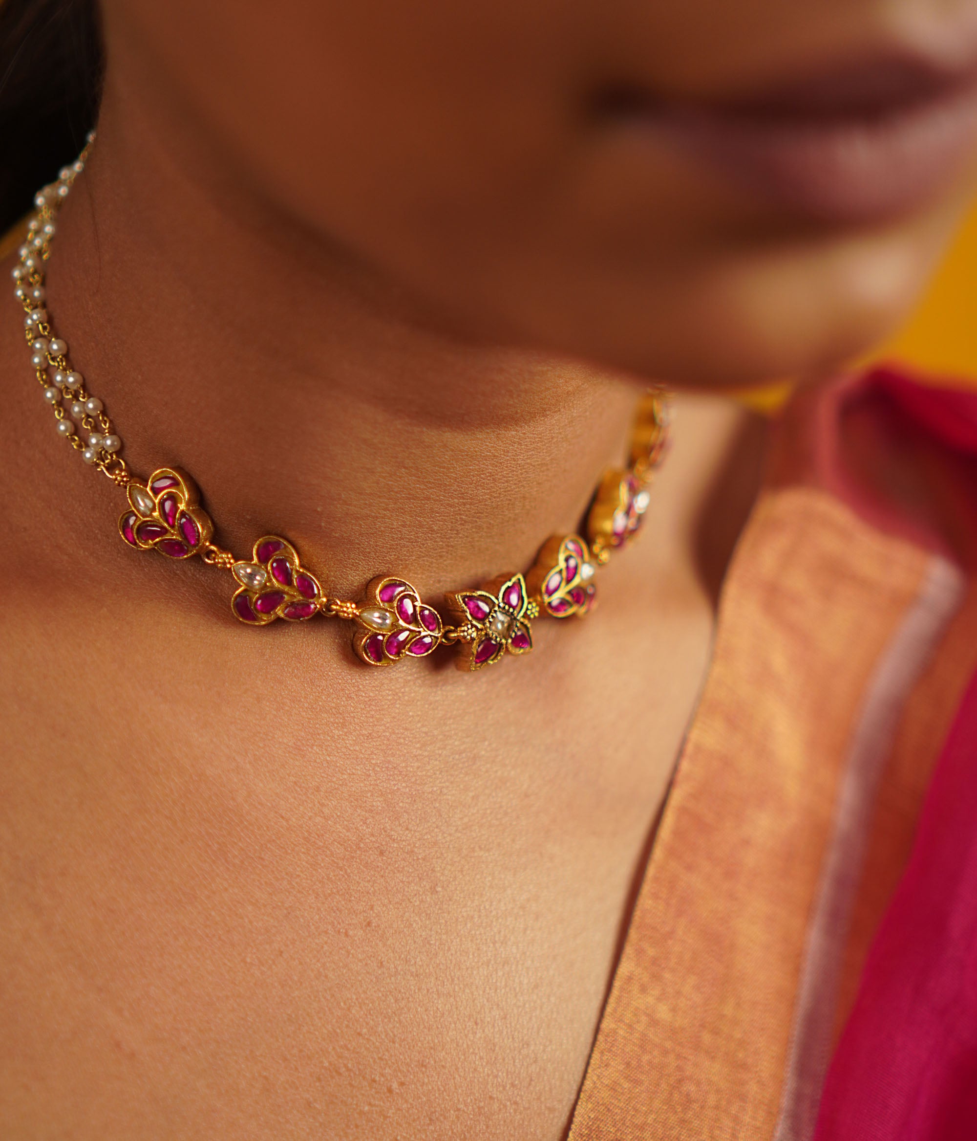 Handcrafted 92.5 sterling silver necklace with pearls