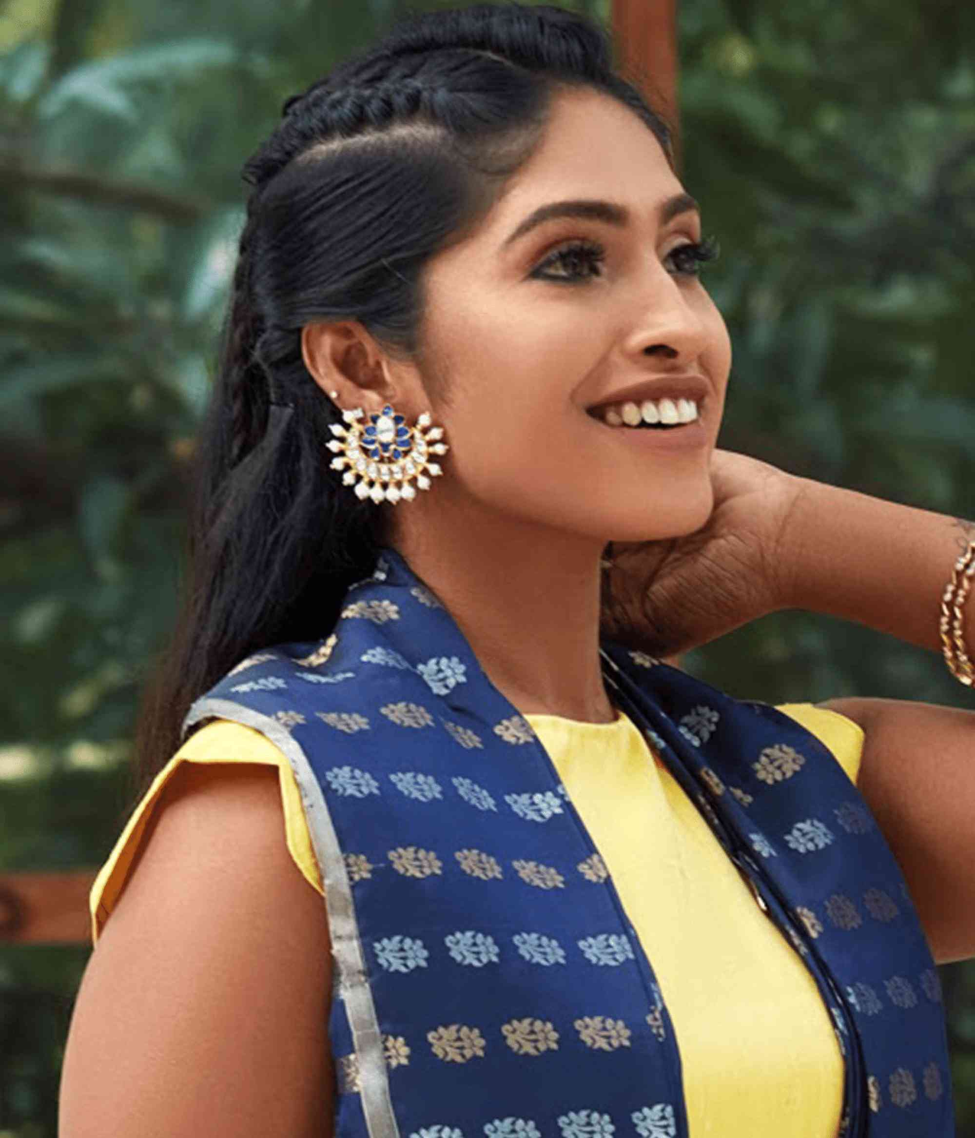 Blue Moon Kundan Earrings in 92.5 Silver for Women