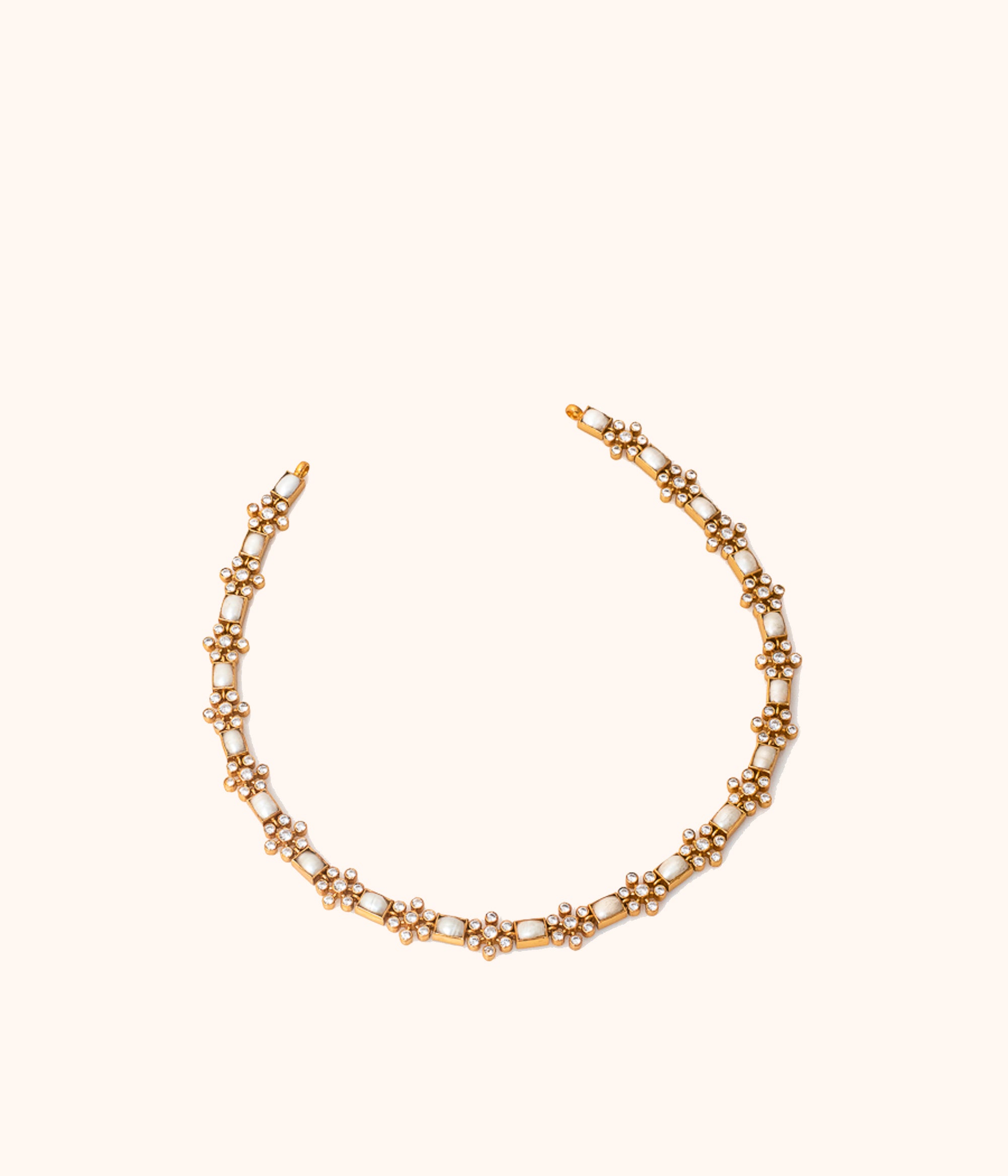 Festive Wear Silver Necklace with Sparkling CZ Stones