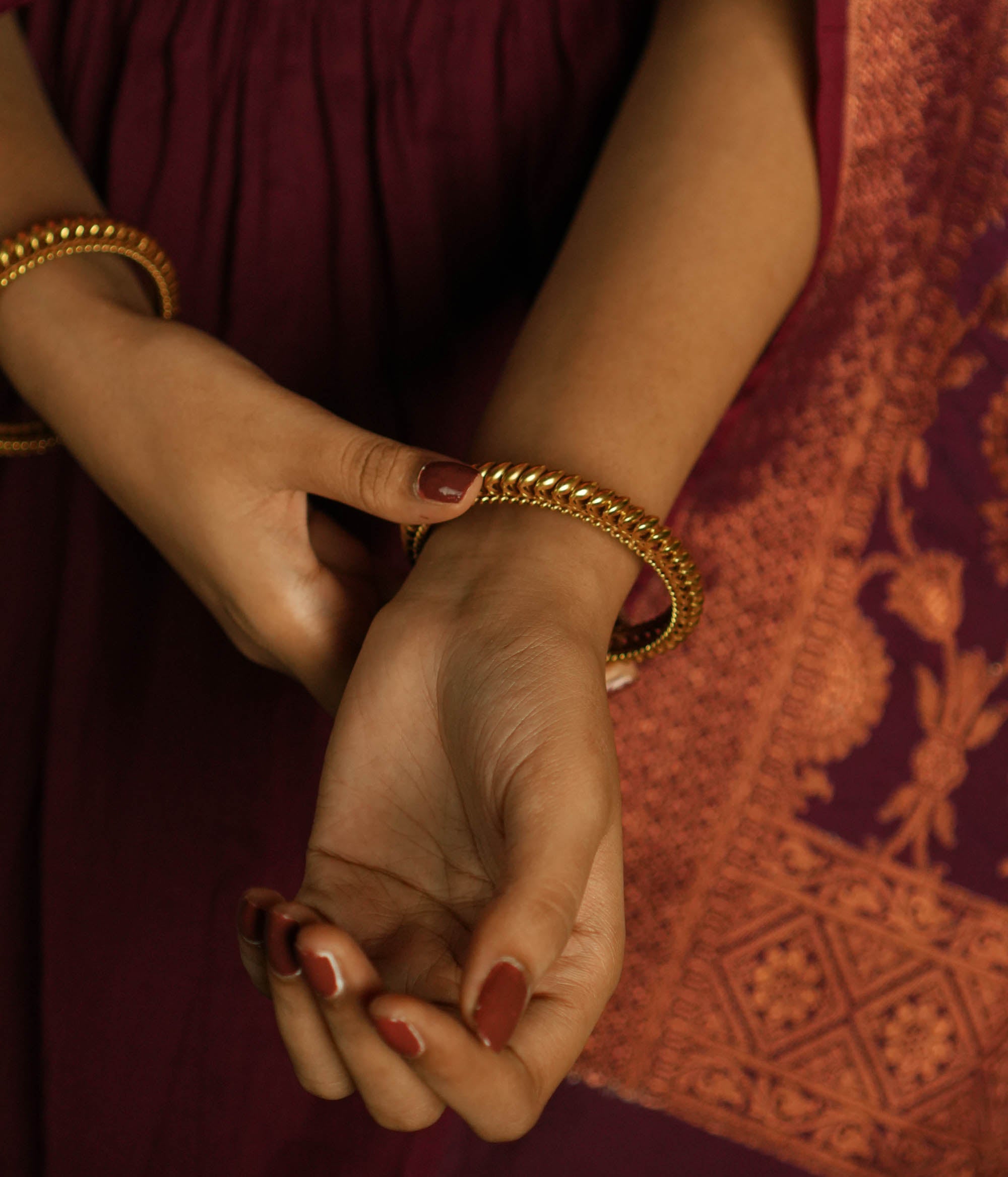 Elegant Gold Polished Silver Bangle for Festive Wear
