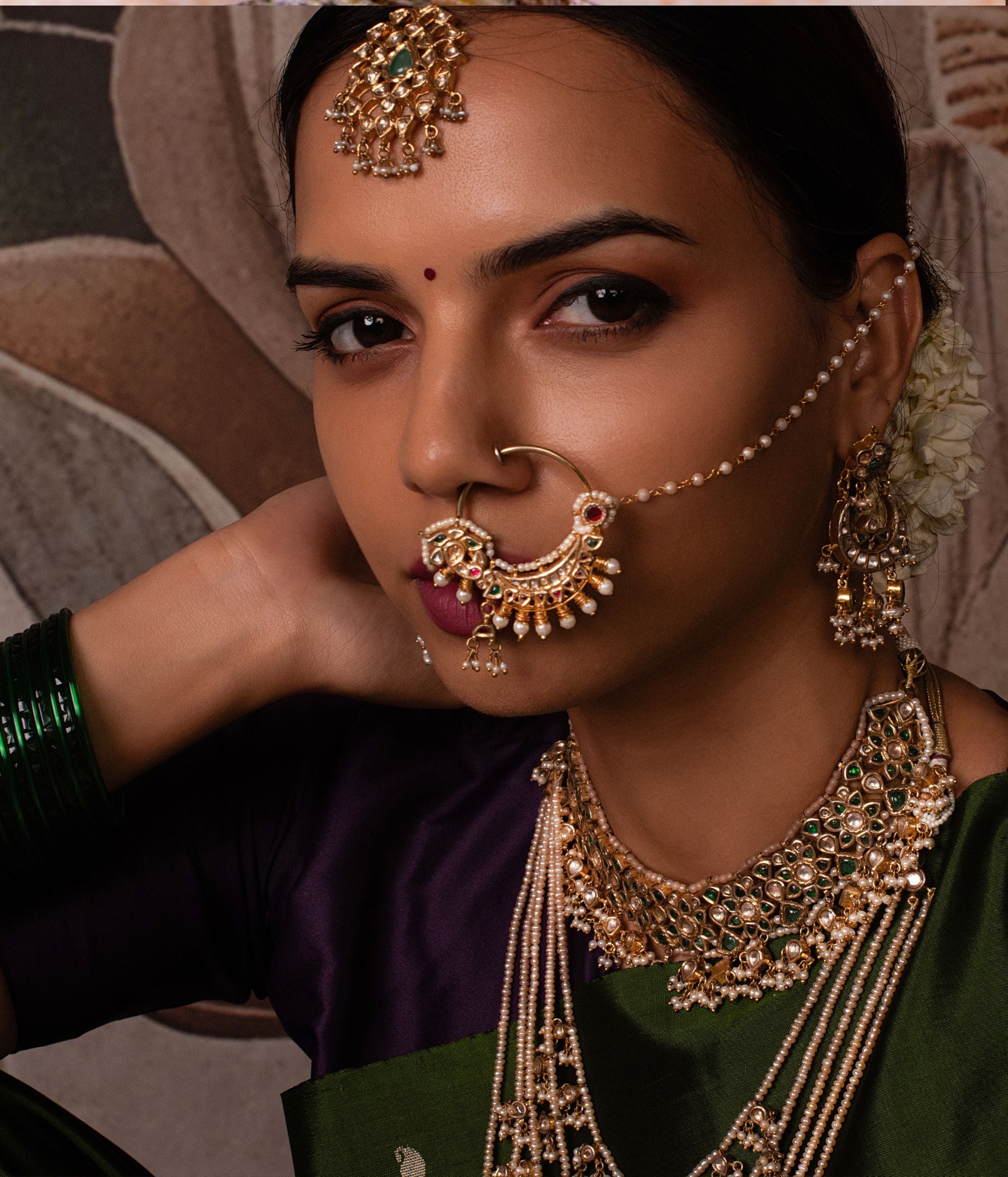 Chanvi Nosepin in 92.5 Silver and Gold Plated
