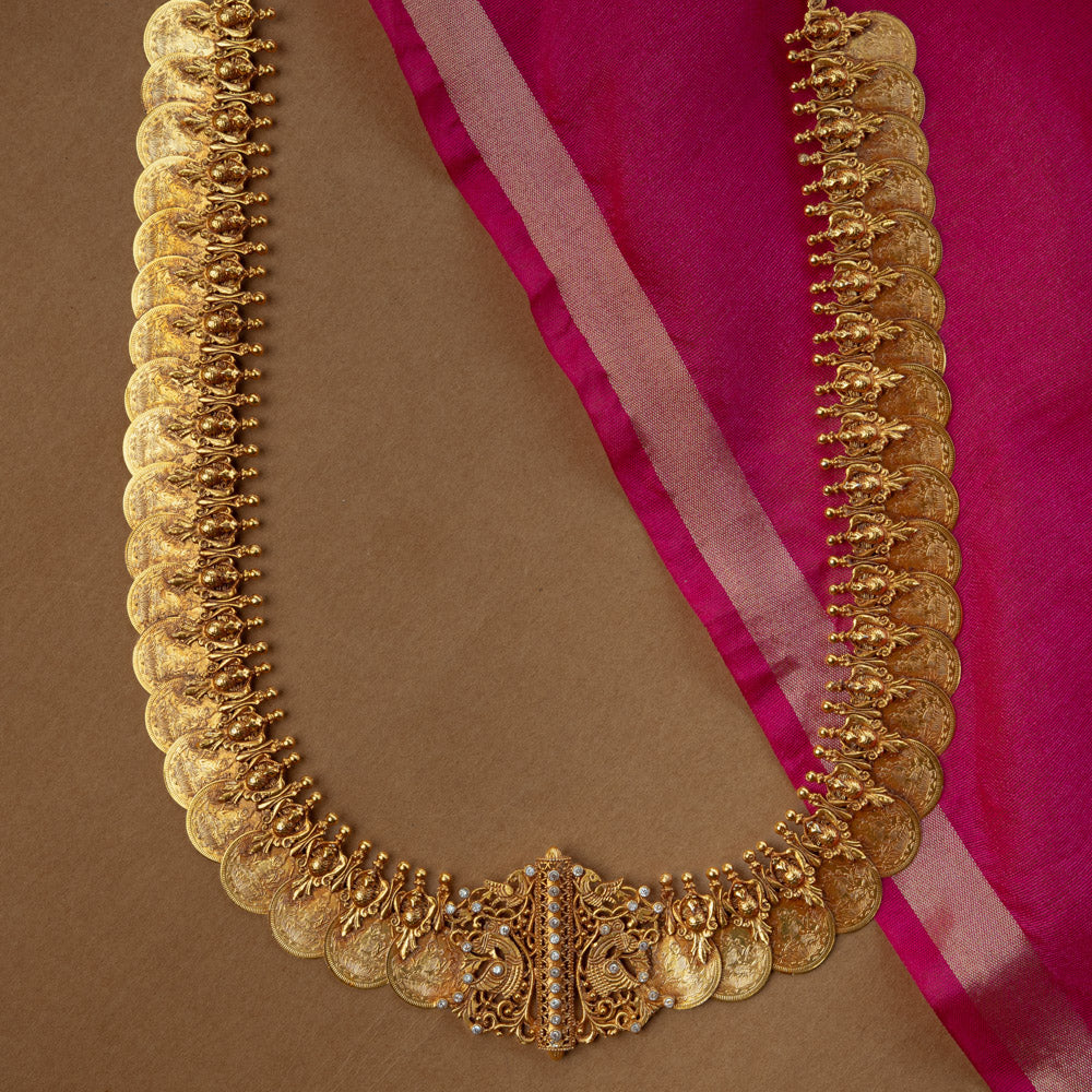 Temple Necklace with White Kundan Stone, themed around Classic.