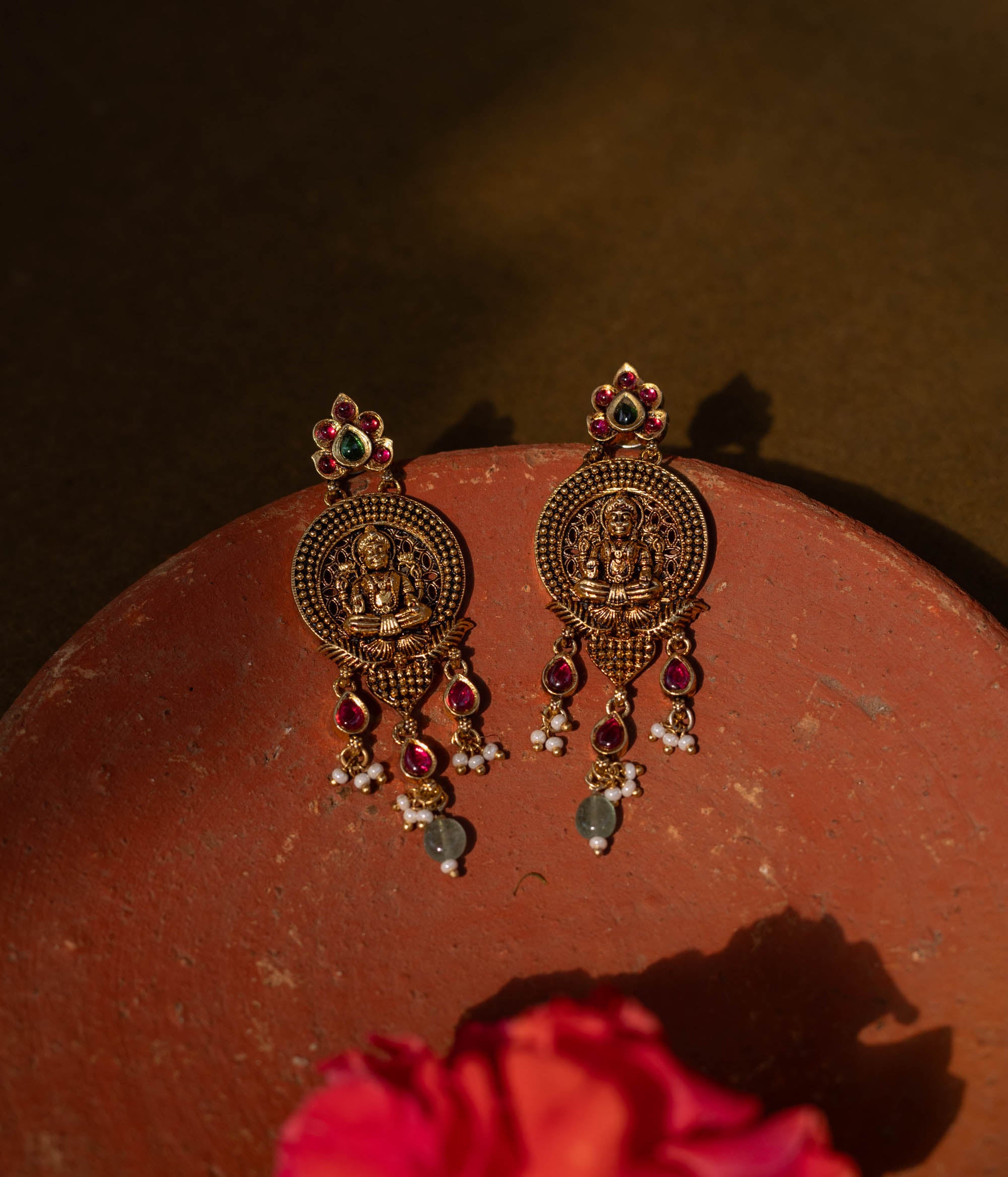 Antique oxidized temple earrings for women Chennai