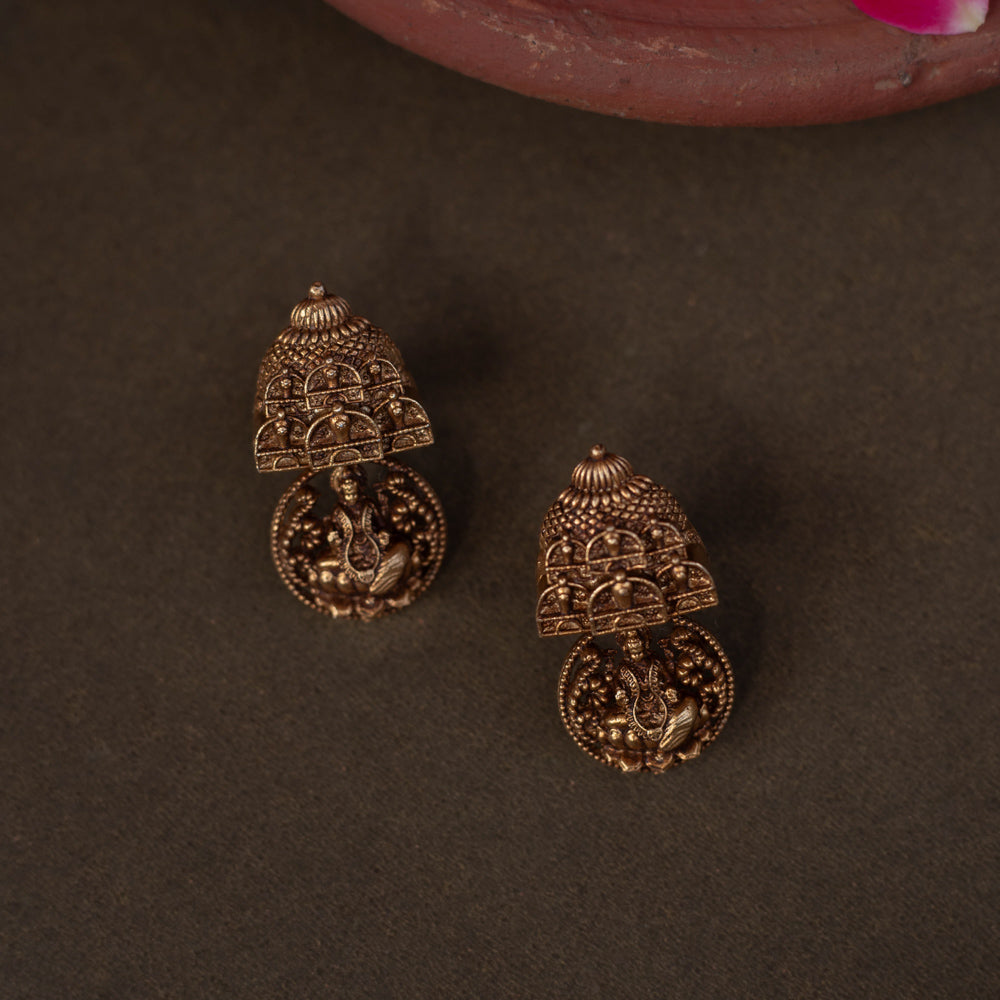 Devyani Temple Dome Earrings in 92.5 silver – DivasMantra Chennai