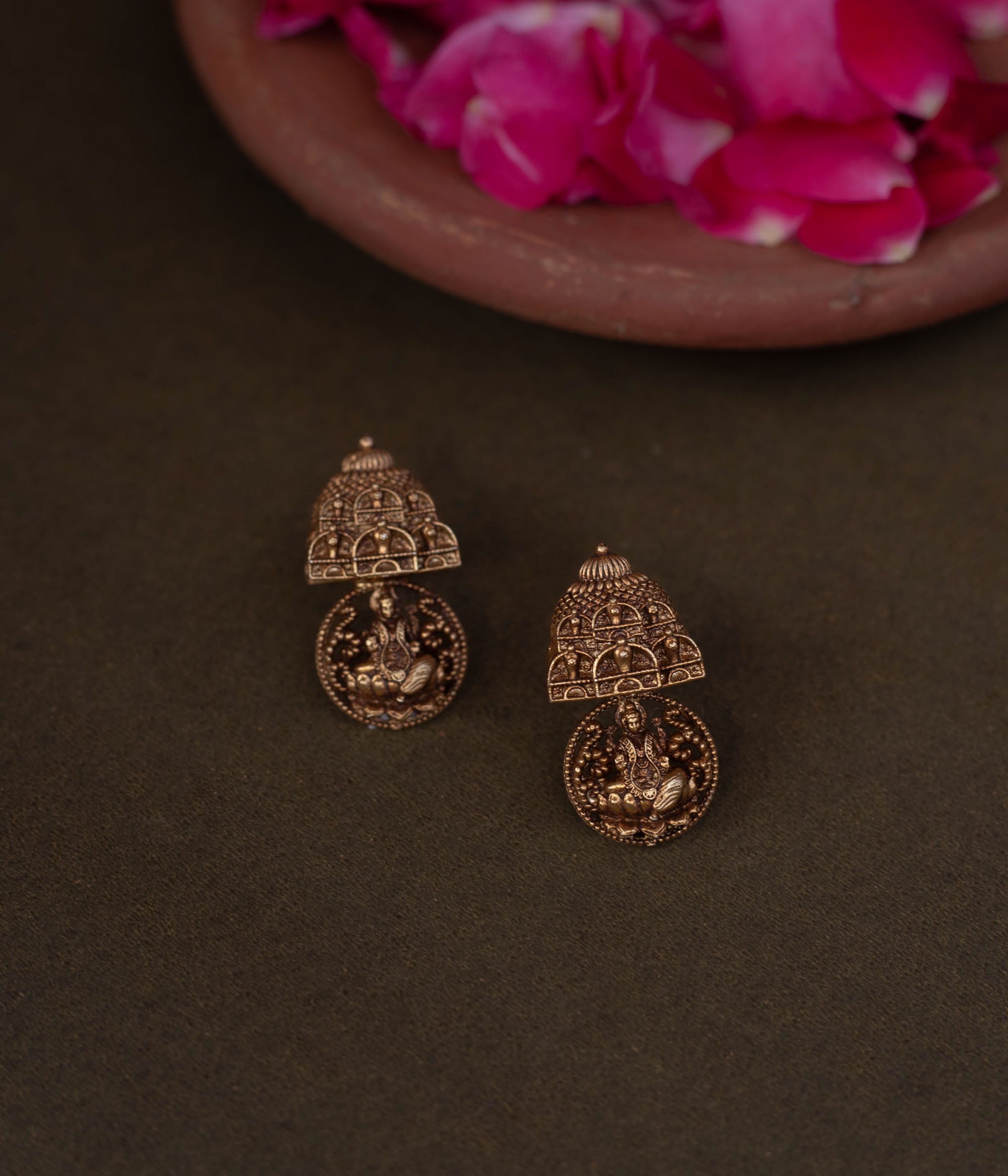 Bridal silver coin earrings with pearls Chennai