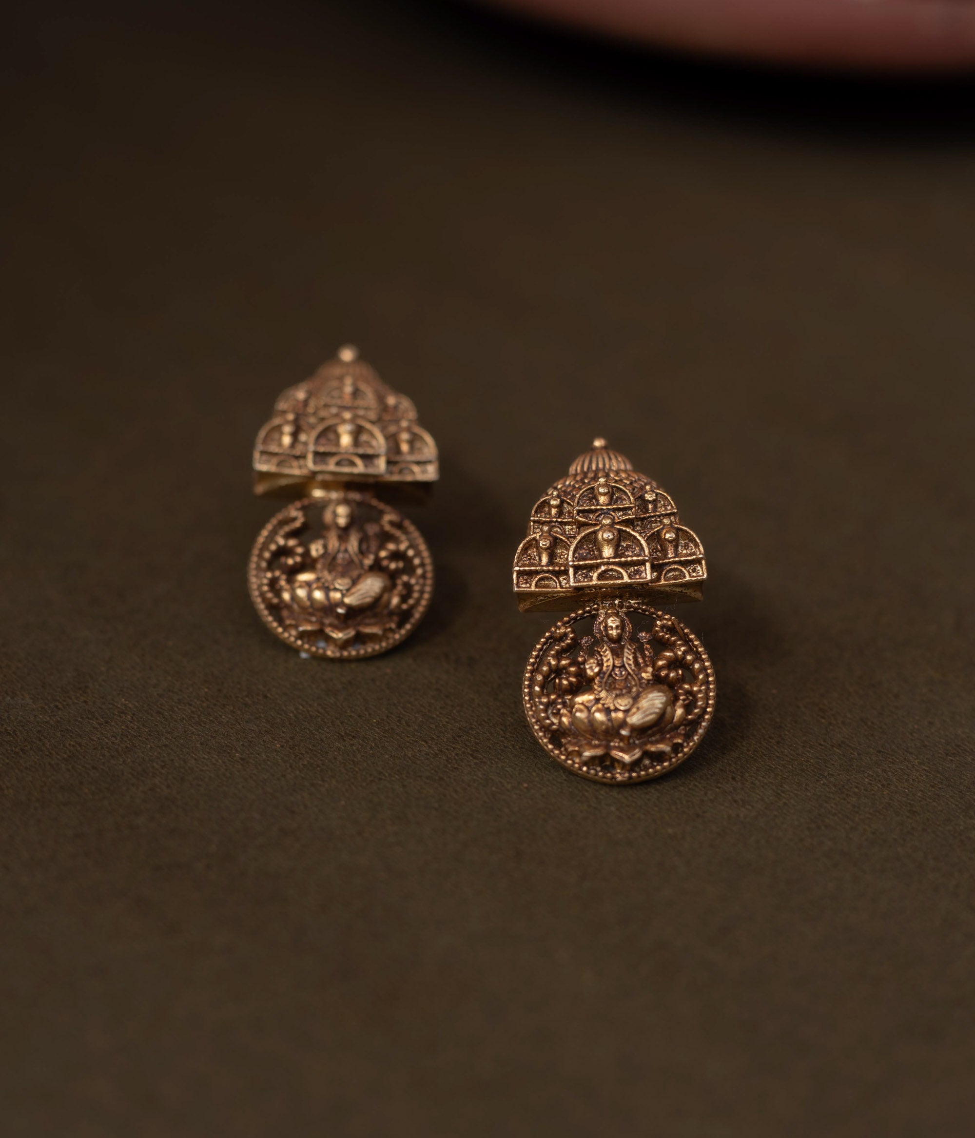 South Indian temple coin jhumka earrings