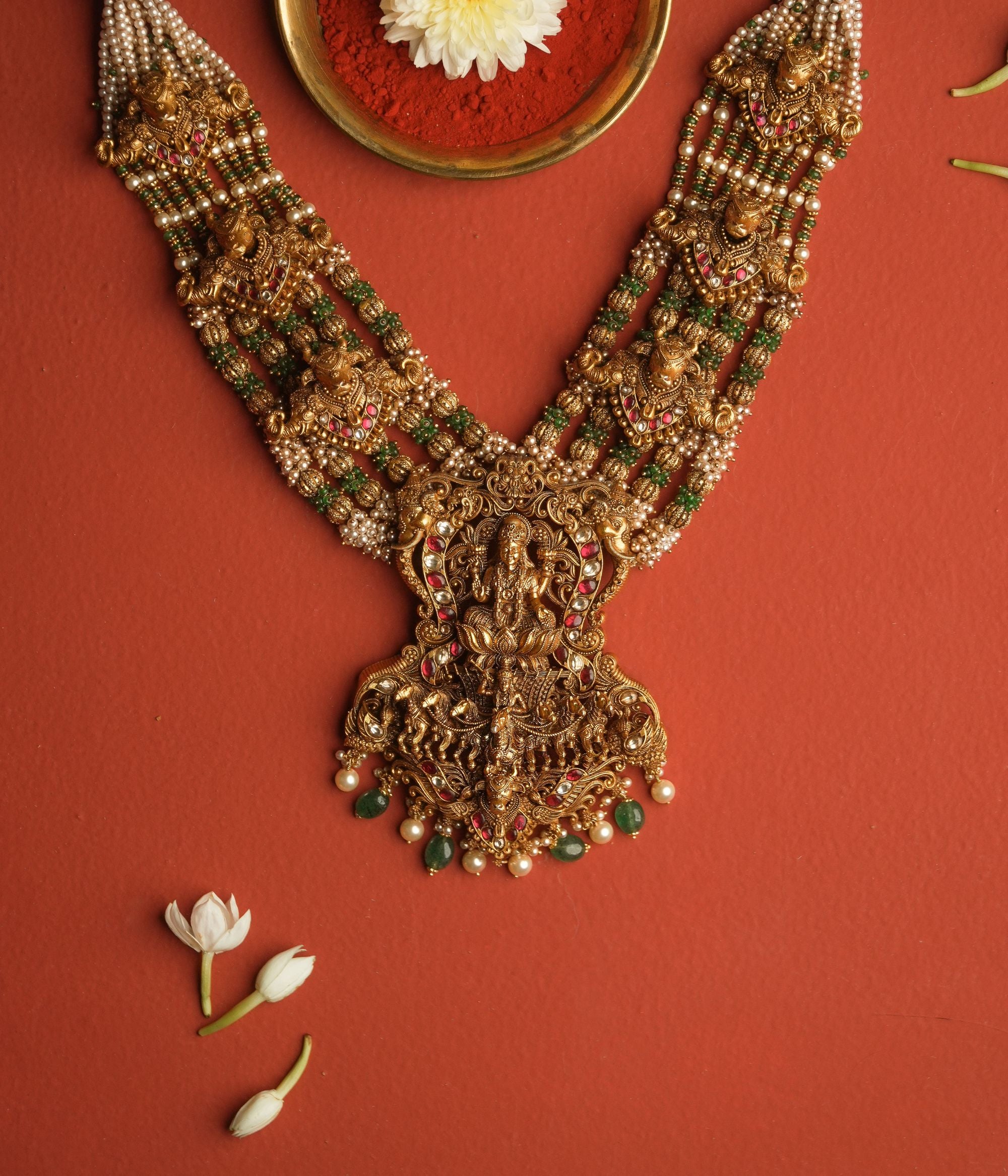 Elegant Hridya Temple Necklace for Weddings and Rituals