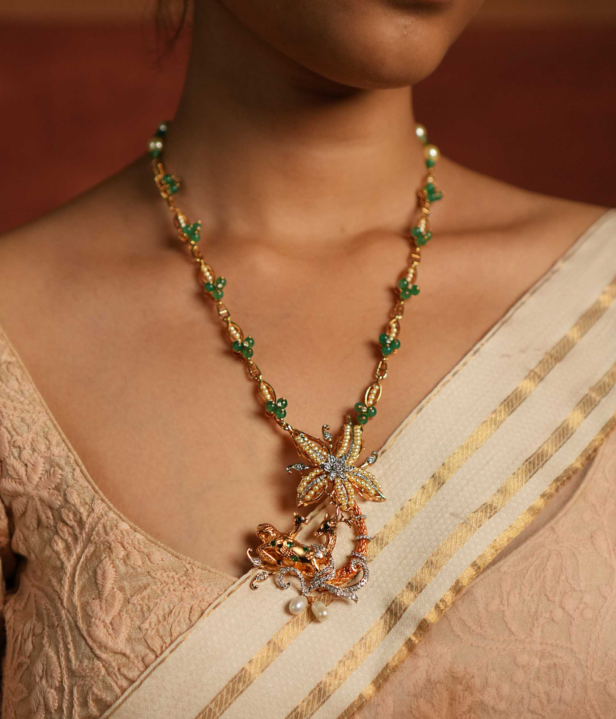 Handmade Antique Gold Plated Silver Necklace – Delilah by DivasMantra