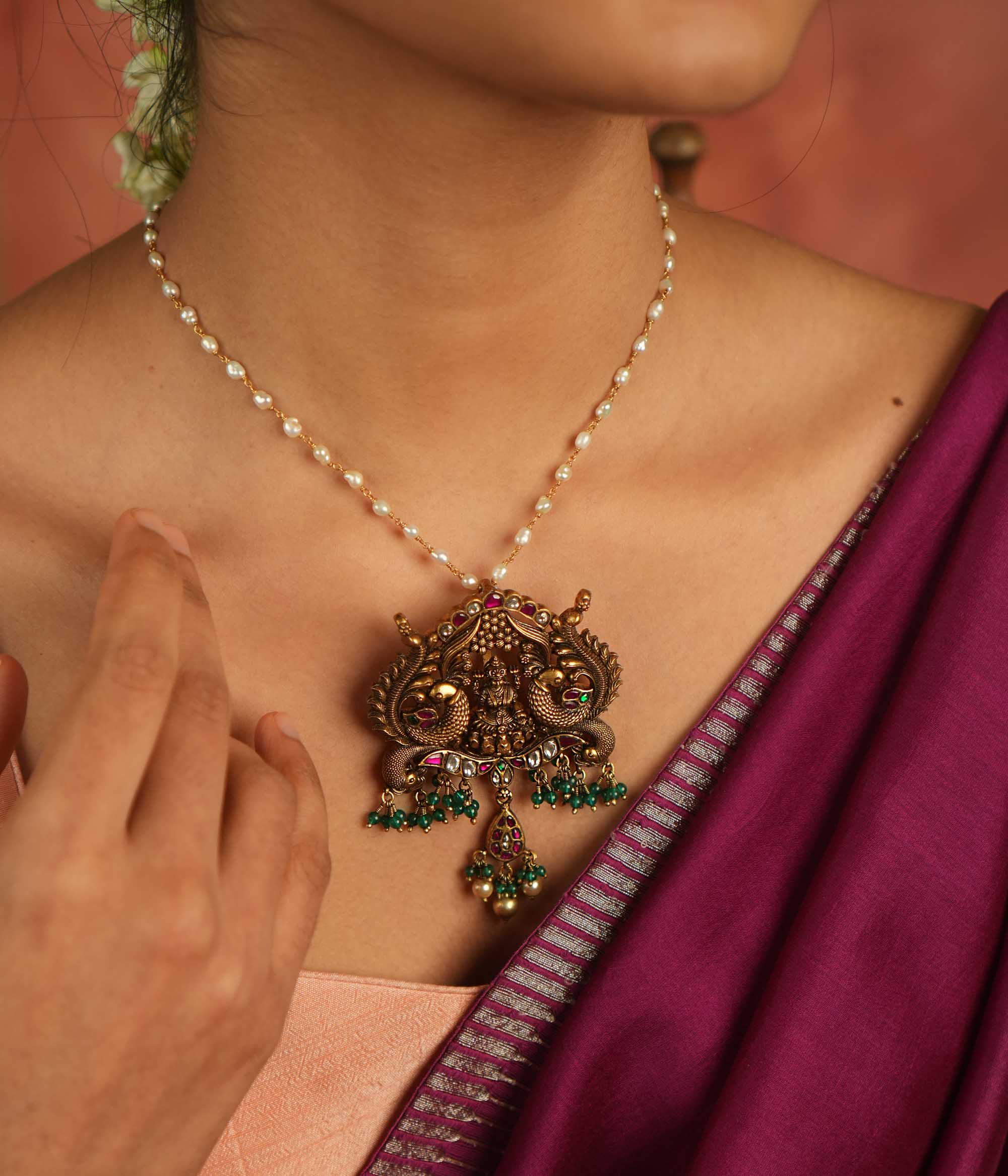 Handmade Gold Plated Silver Pendant – Devastuti by DivasMantra