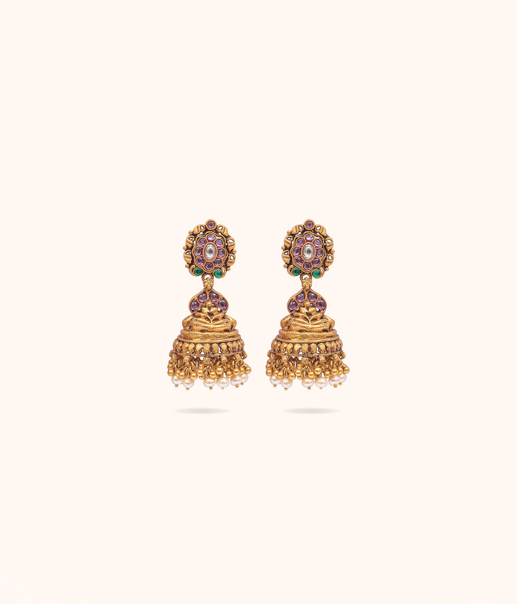 Dewes Deep Nakshi Jhumki in 92.5 Silver and 22ct Gold Plating