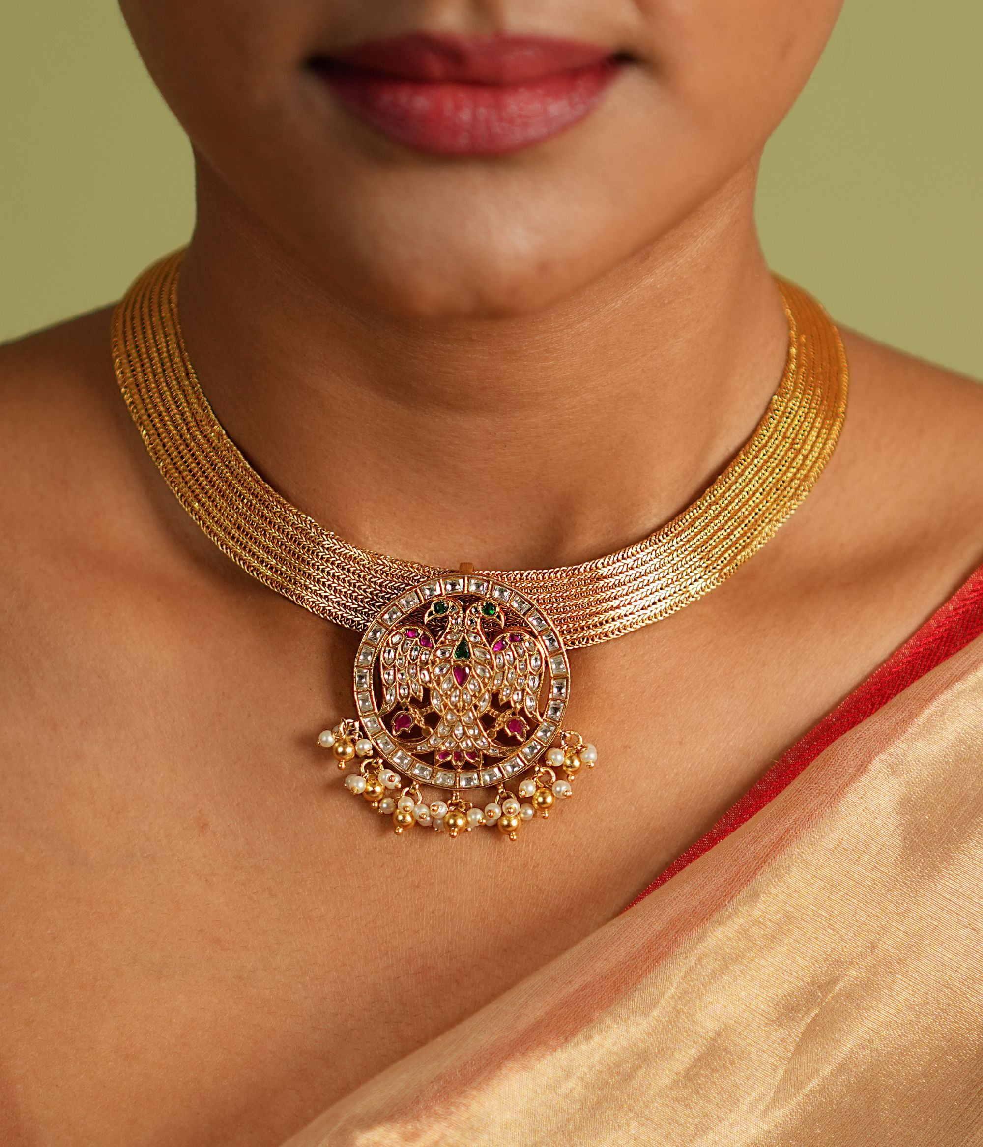 Gandaberunda Kundan Pendant