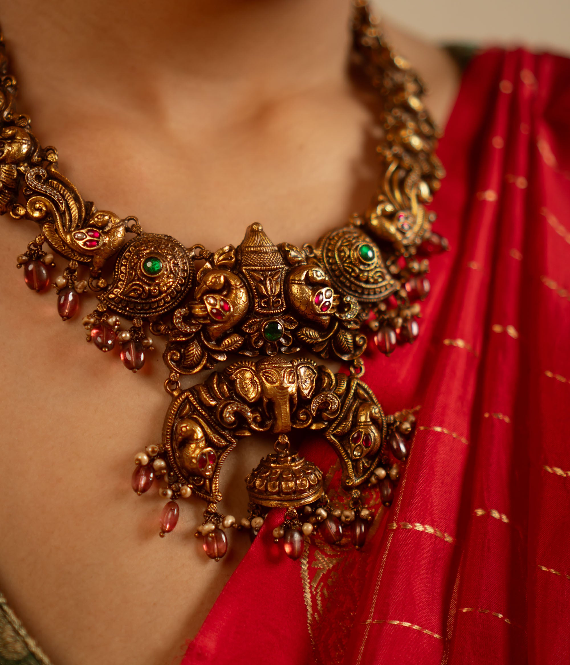 Elegant Handcrafted Kundan Jewelry with Multi-Colored Stones and Pearls