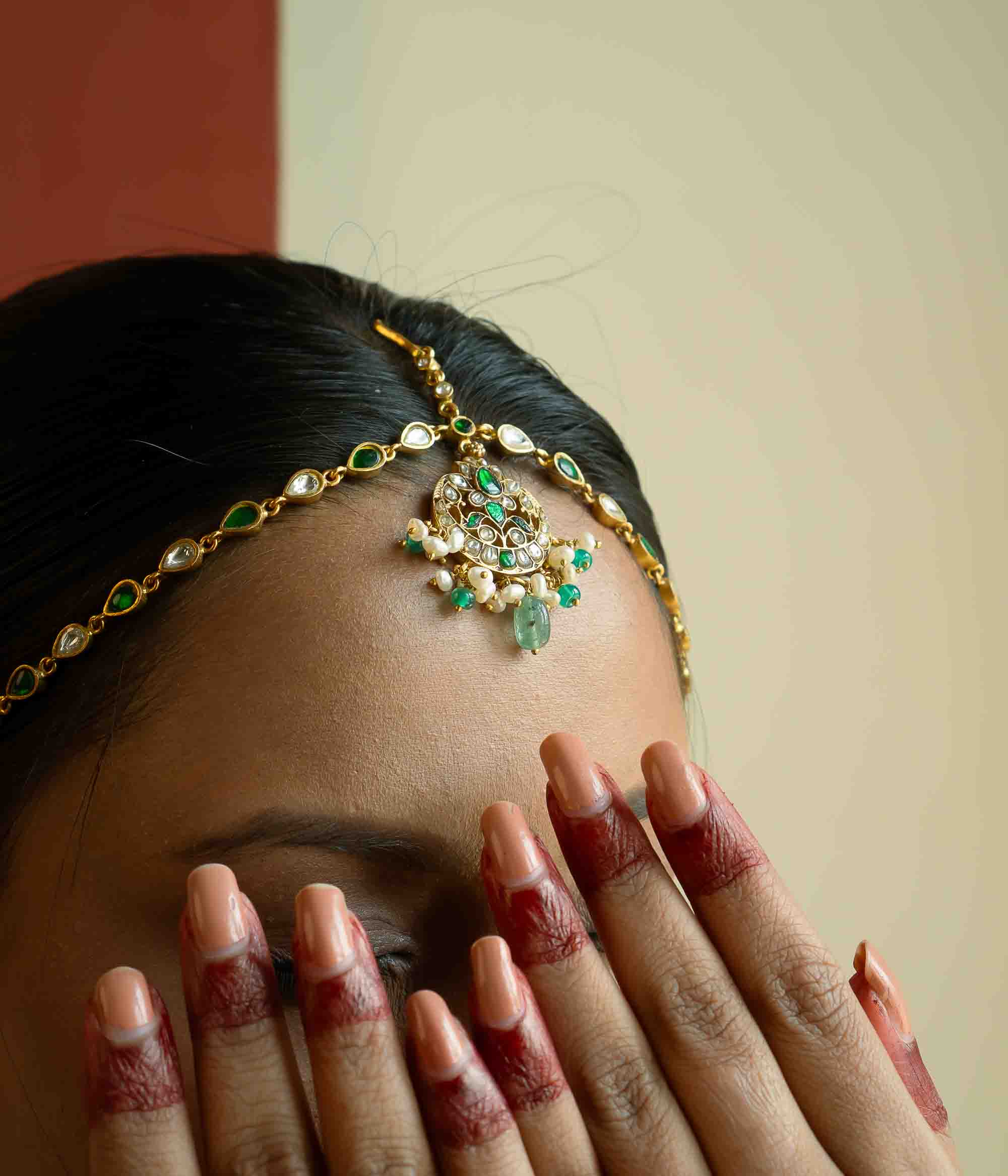 22ct gold plated Ghoomar Mathapatti for weddings in Chennai
