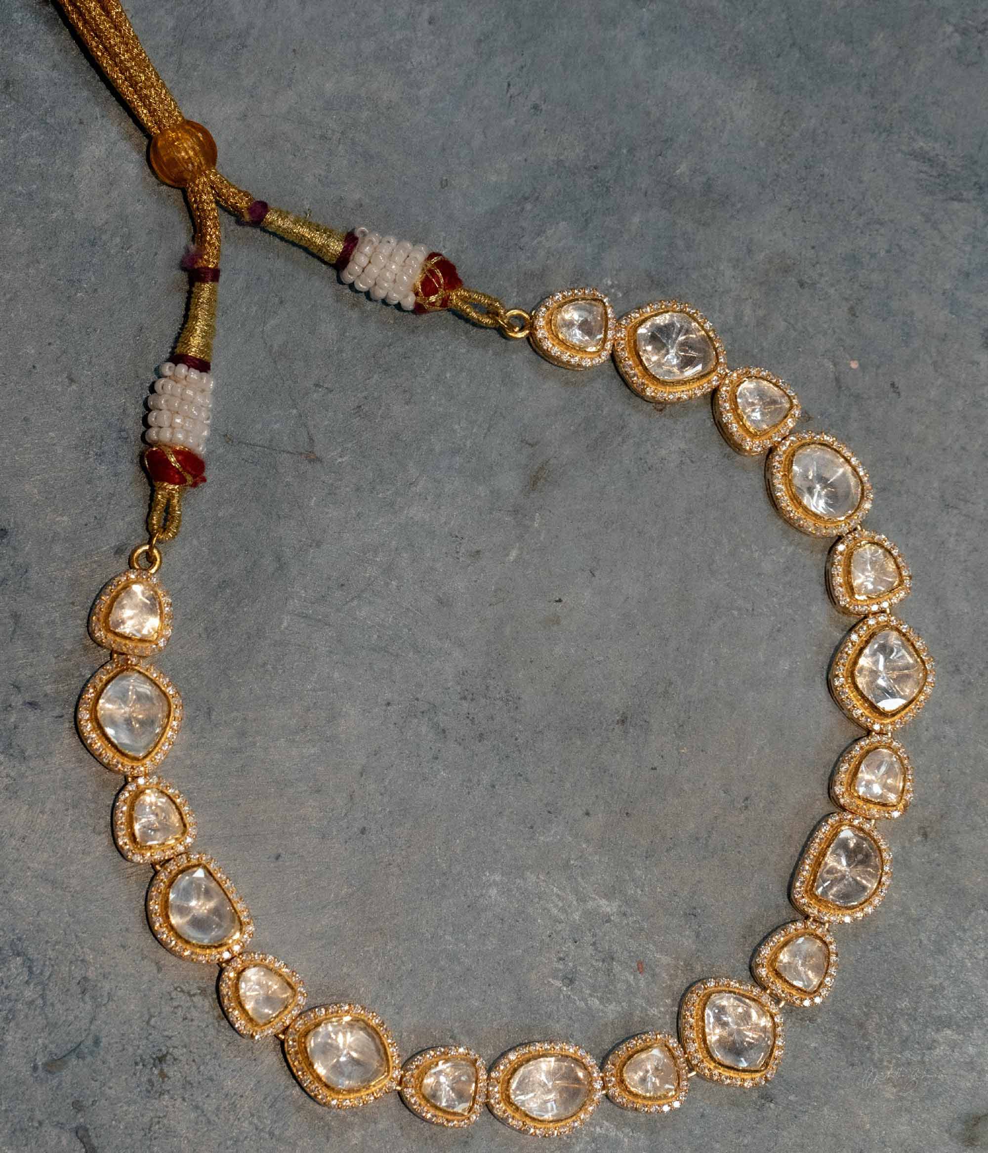Handcrafted traditional Polki Necklace in India