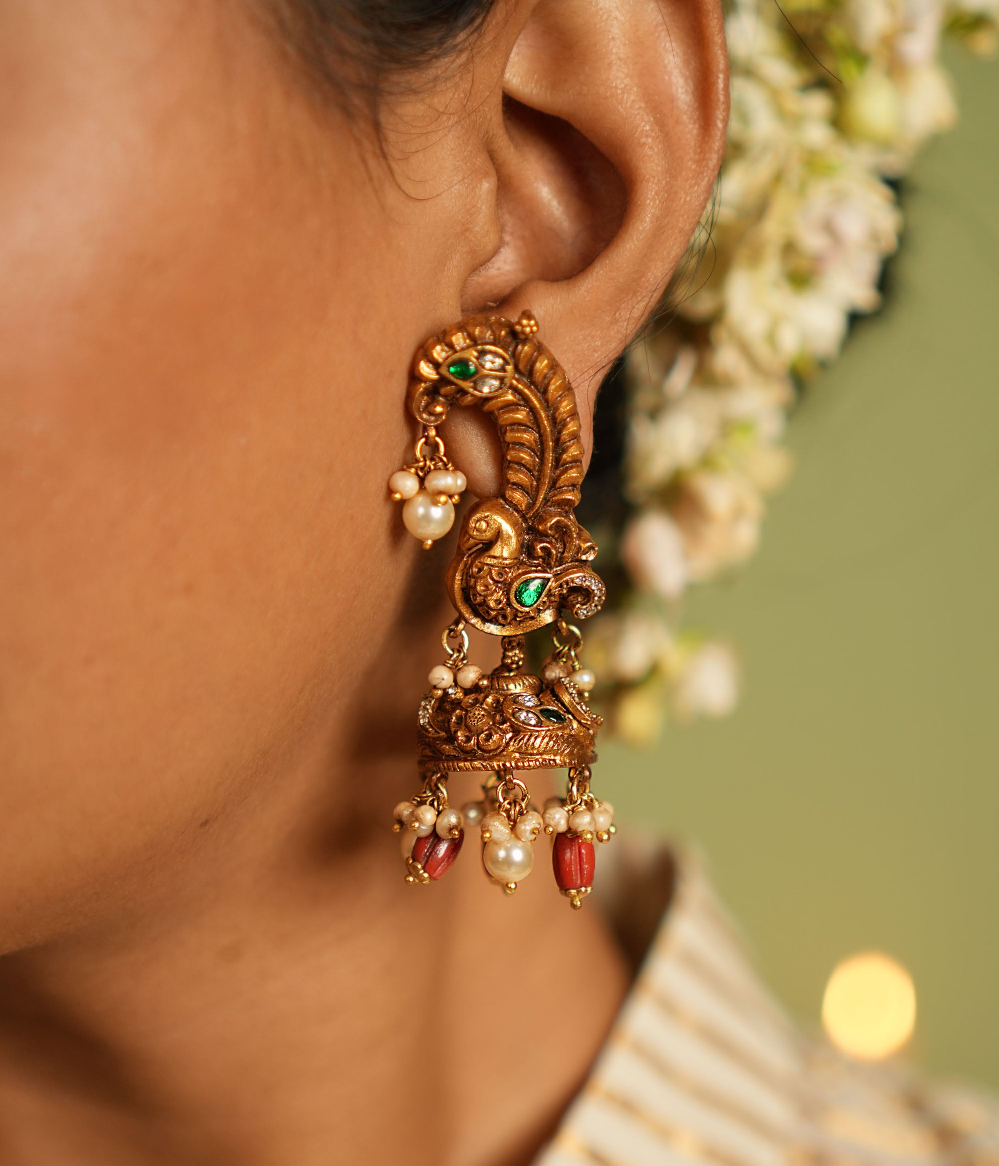 ethnic silver jewelry Chennai,DivasMantra earrings, 92.5 silver earrings