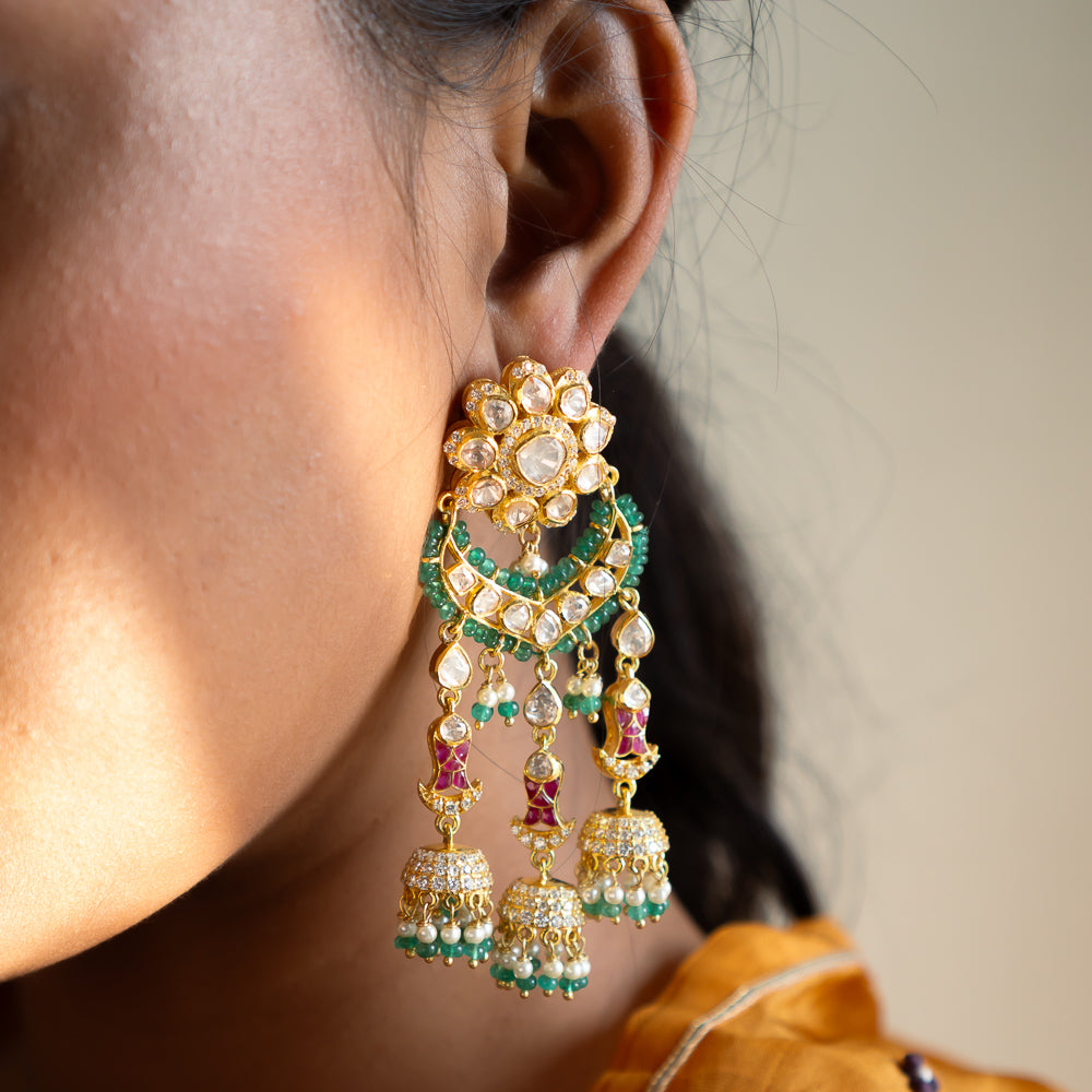 92.5 Sterling Silver Helen Earrings Gold Plated