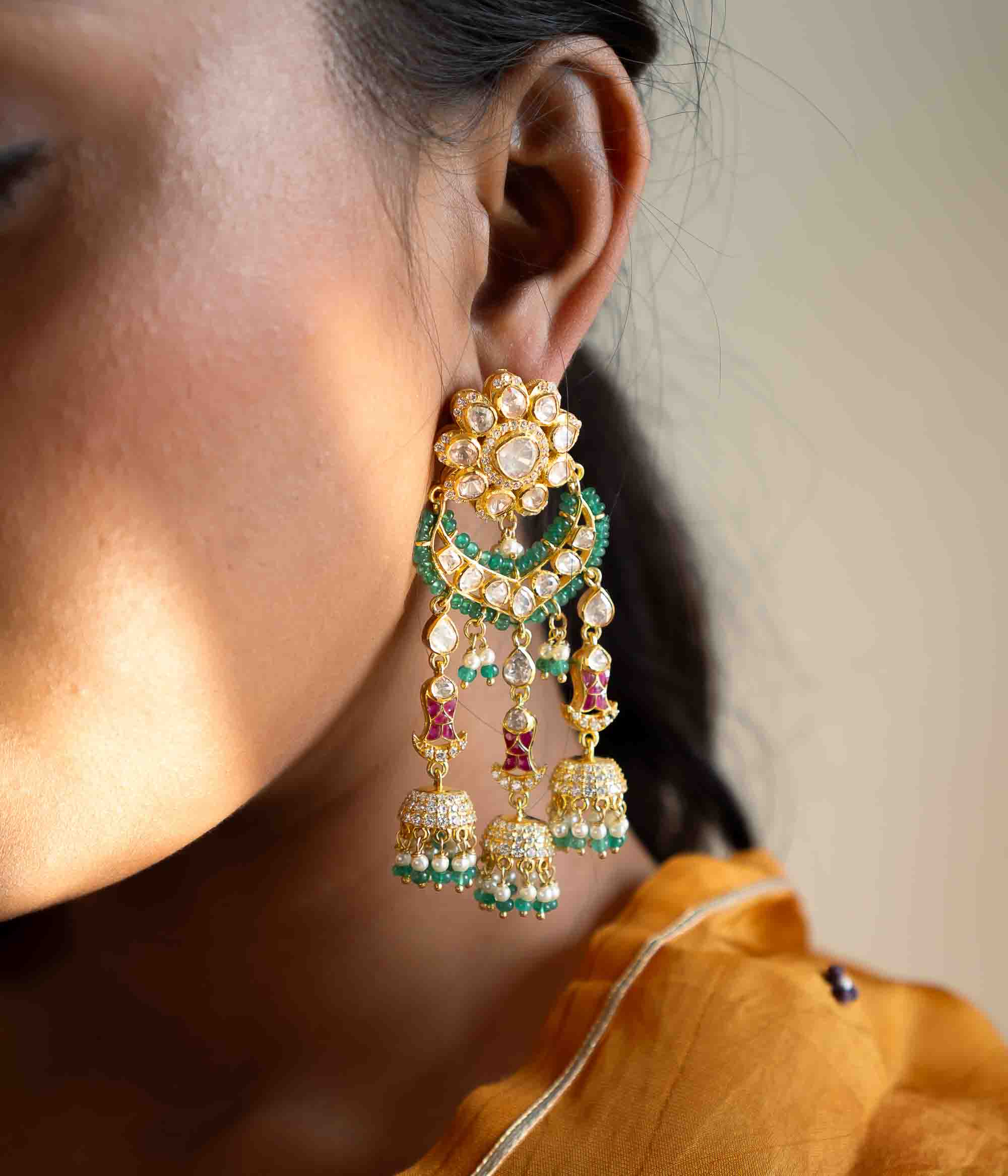 DivasMantra Helen Earrings silver design Chennai