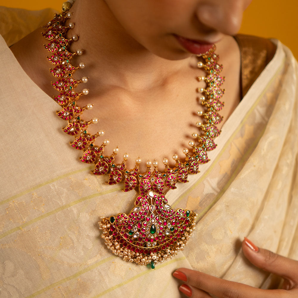 92.5 Sterling Silver Hemani Necklace Gold Plated