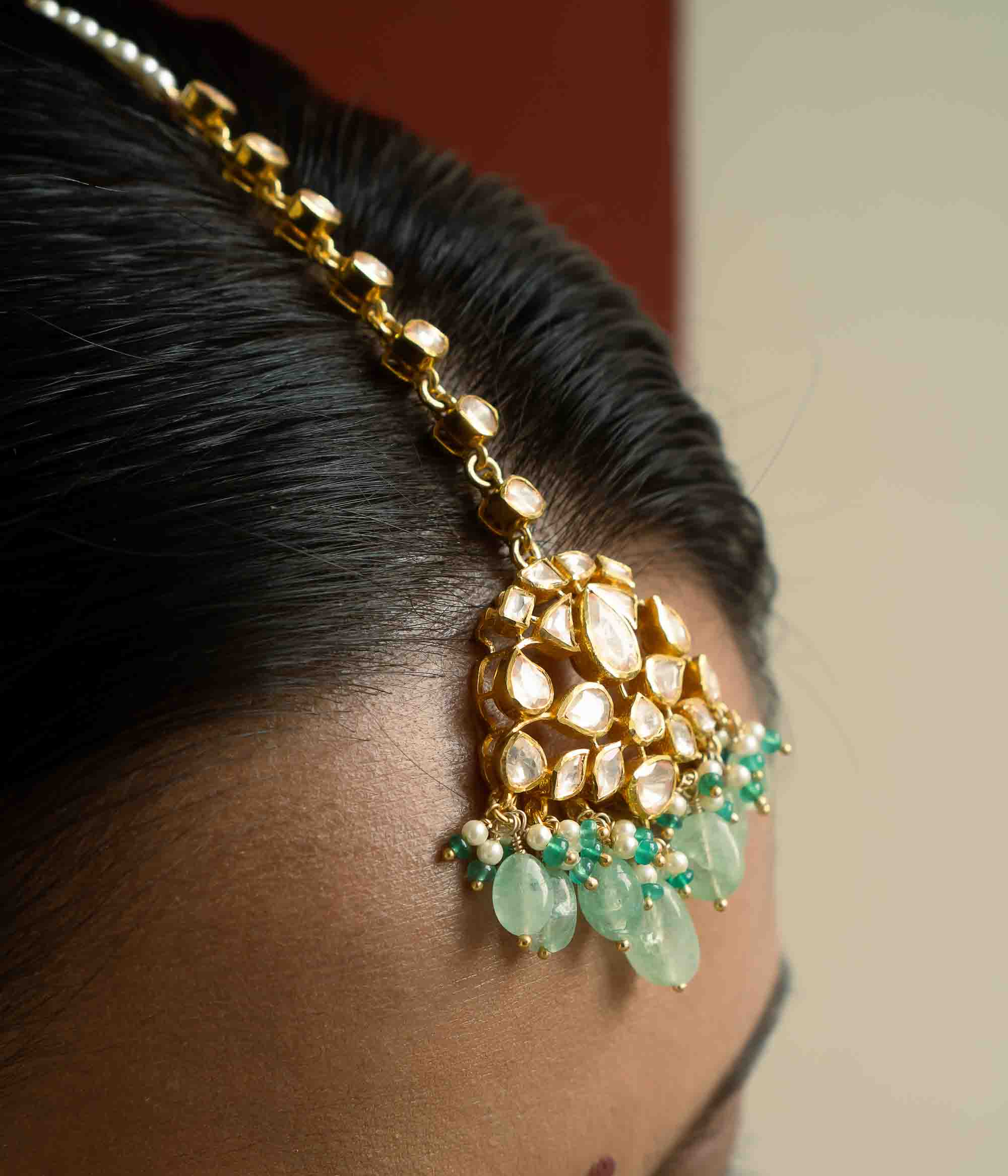 Handcrafted Hexa Maang Tikka in Sterling Silver – DivasMantra