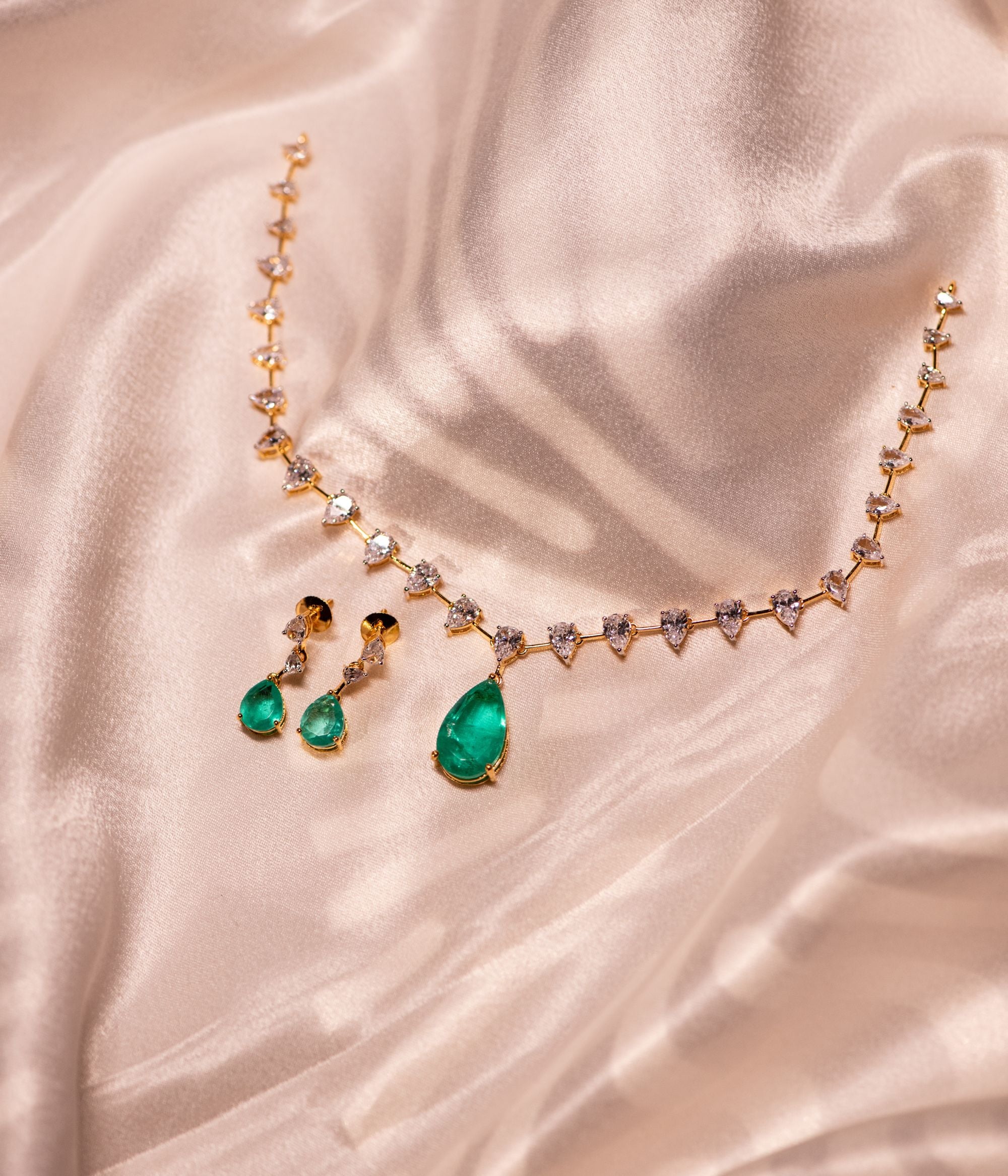 Handmade Silver Necklace with Swarovski and CZ Stones – DivasMantra