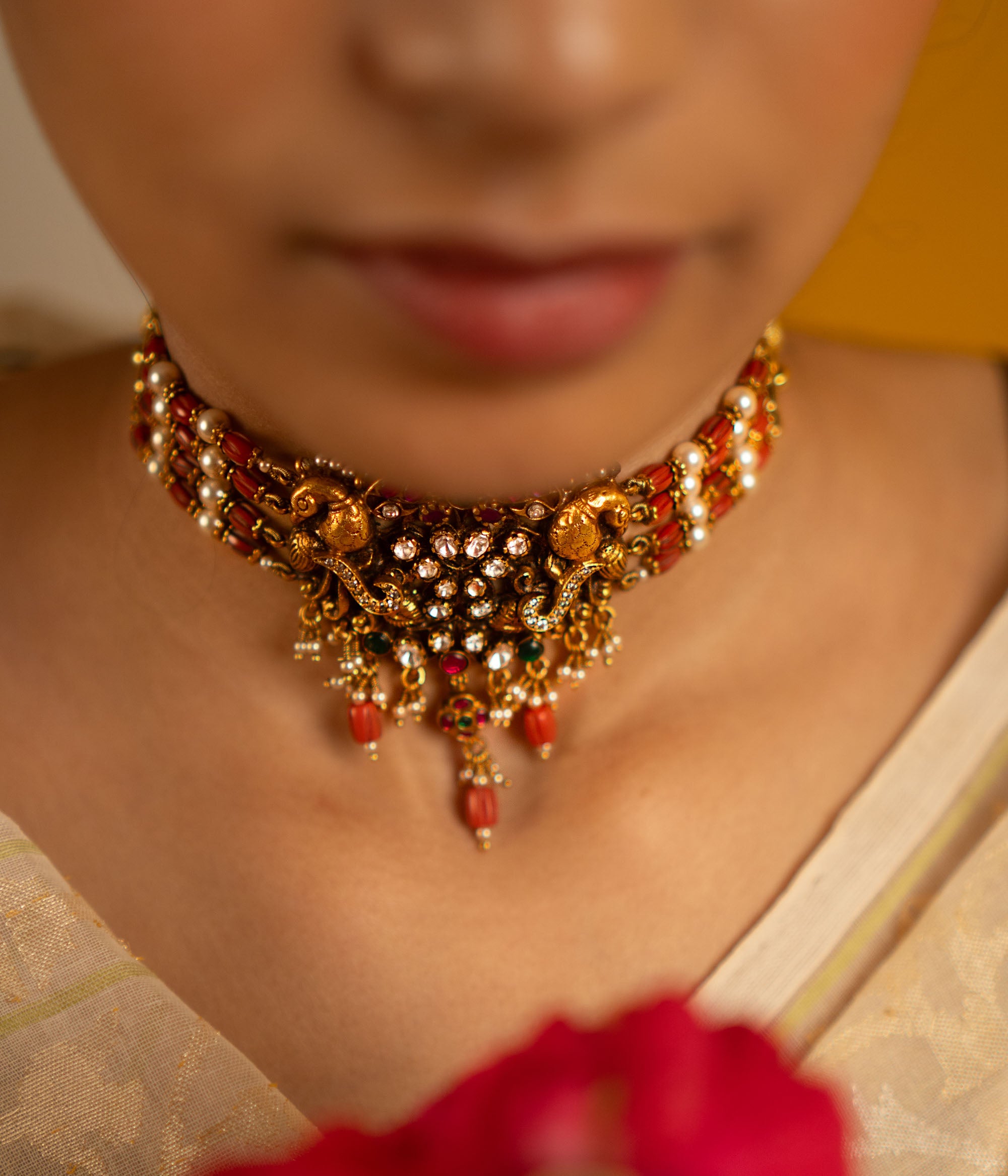Traditional Kundan Silver Choker Necklace from Chennai