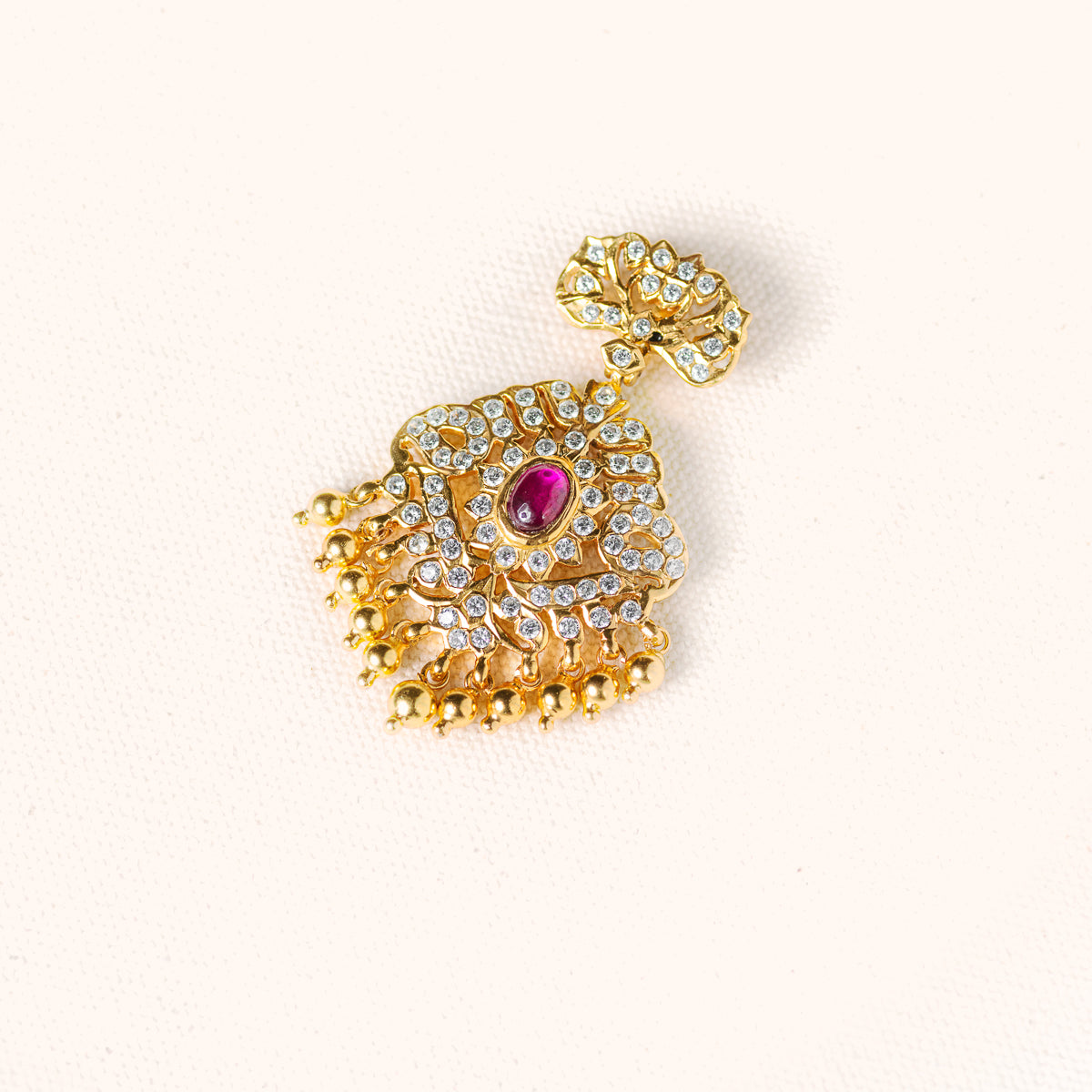 Inna Silver Pendant in 92.5 Sterling Silver with Red Spinel – DivasMantra