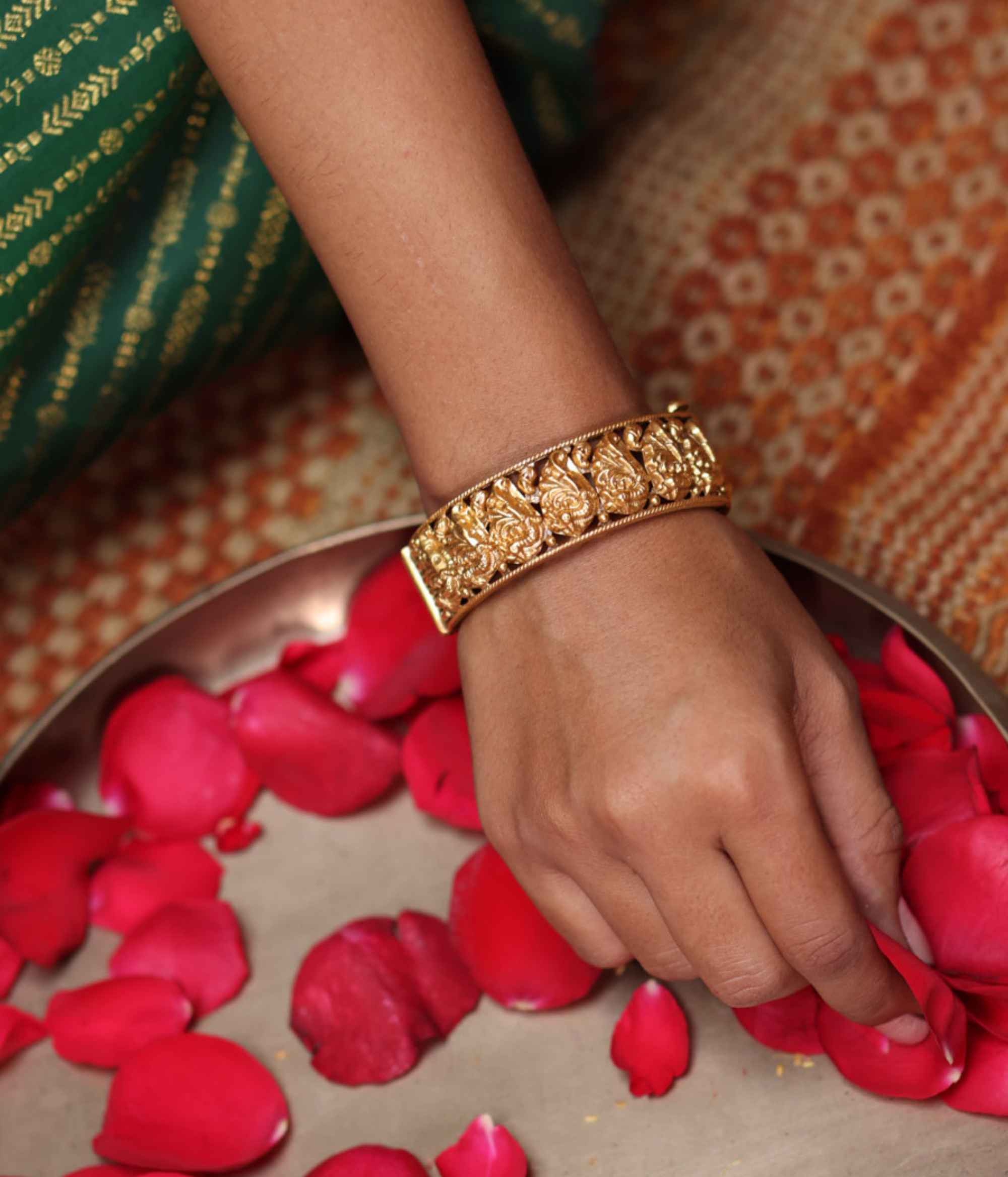 Ityaa Peacock Antique Kada