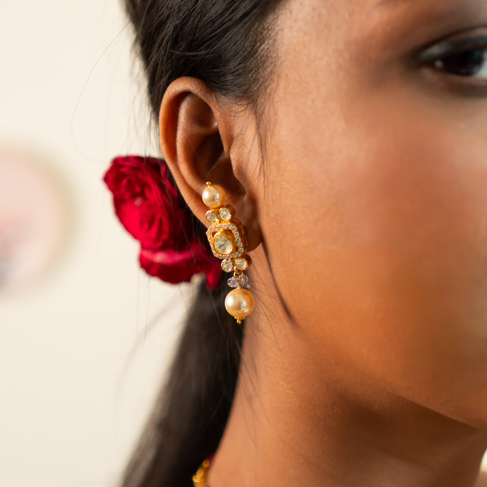 92.5 Sterling Silver Jaba Earring Gold Plated